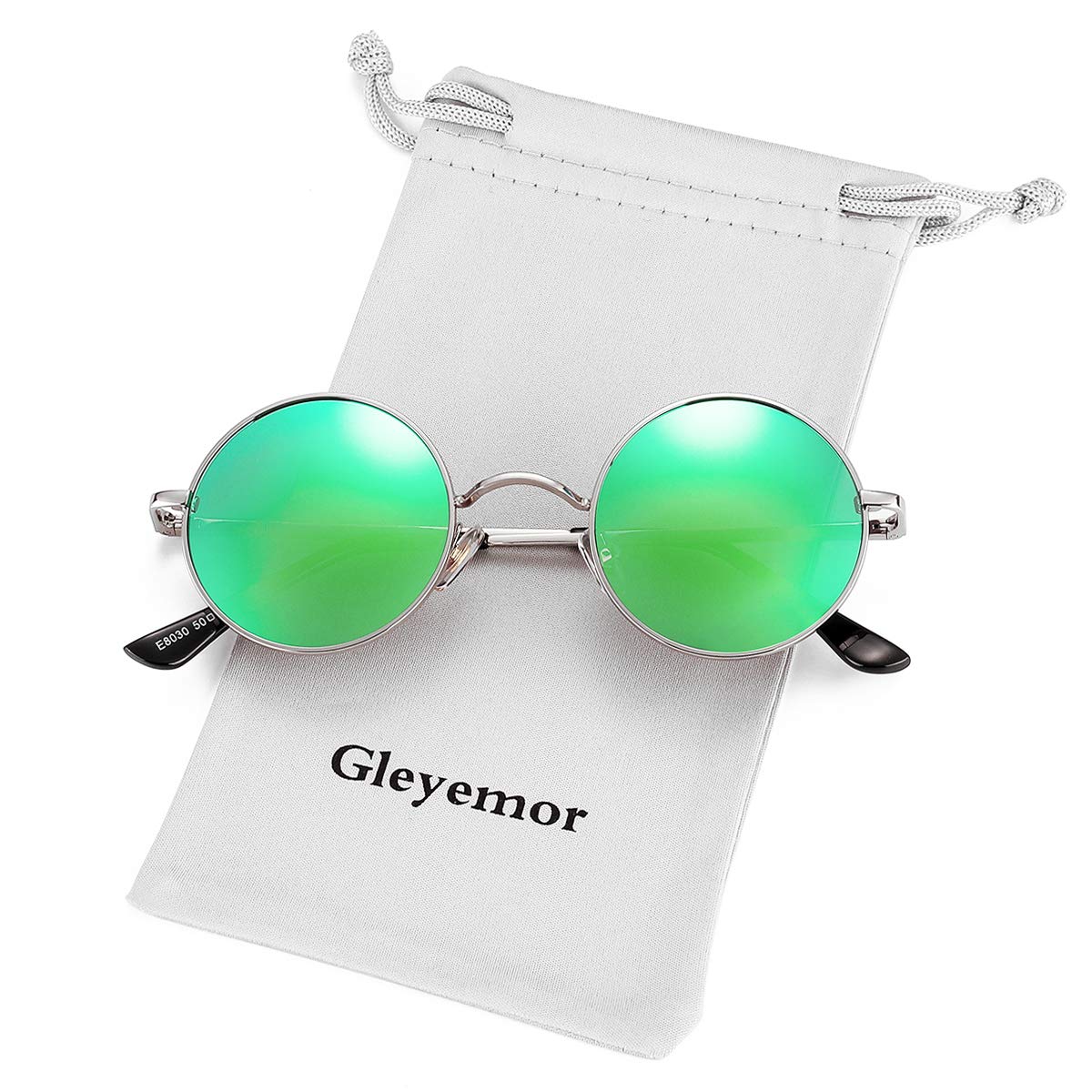 Gleyemor Polarized Round Sunglasses for Men Women Small Circle Glasses