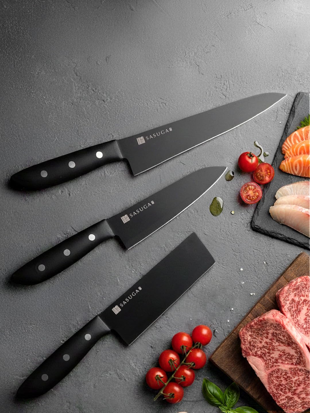 SASUGA Leggero Coltello da chef giapponese Gyuto da 210 mm – Prodotto in Giappone | Acciaio inossidabile al molibdeno-vanadio | Lama affilatissima e resistente alla ruggine per carne, pesce e verdure