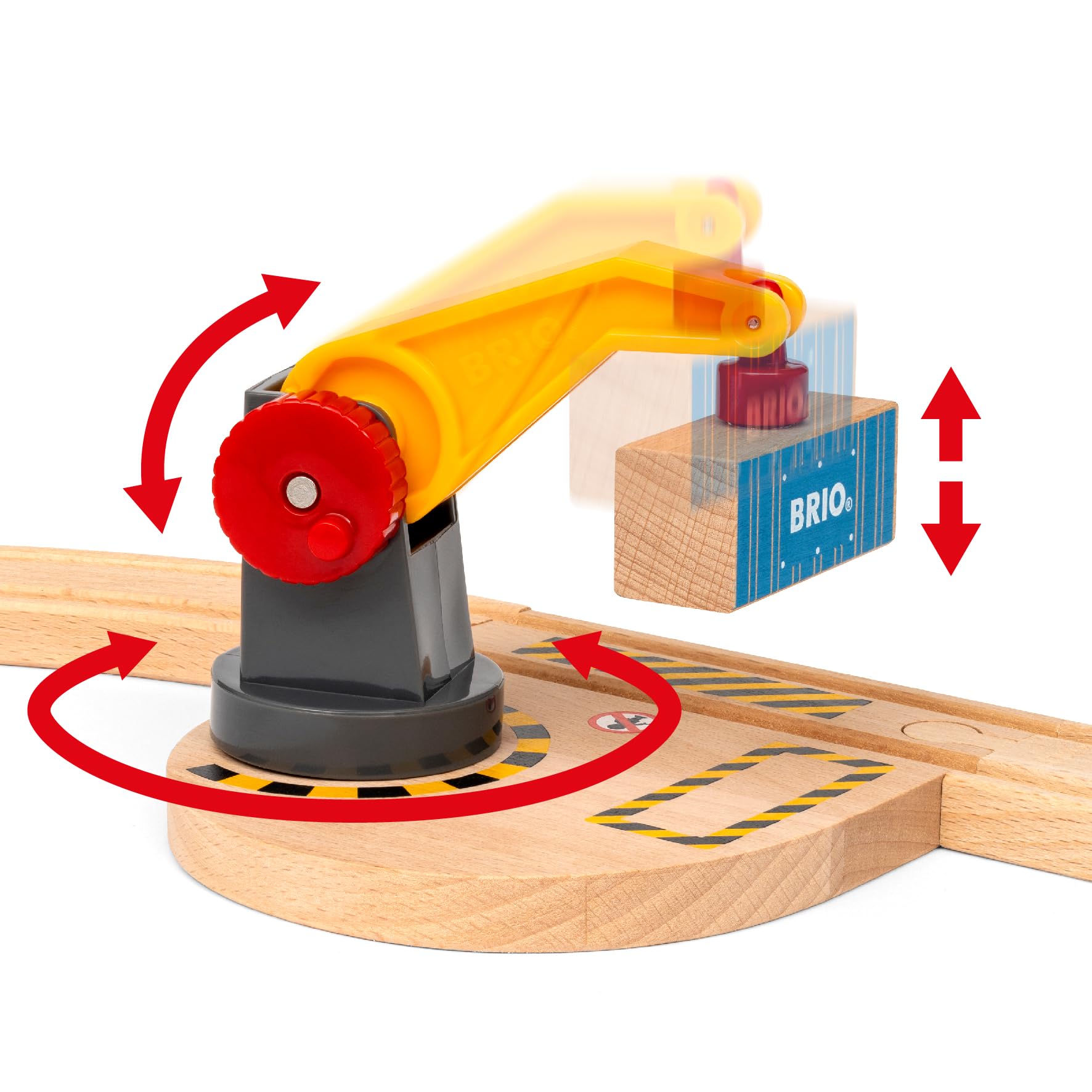BRIO World – 36023 – Circuit Activités Cargo – Circuit de Train en Bois – 29 pièces avec Passage à Niveau et Grue pivotante – Enfants – Jouet Mixte à partir de 3 Ans