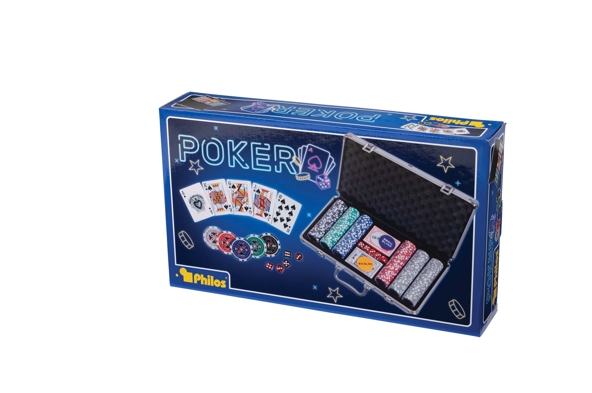 Philos 3757 - Pokerkoffer, Aluminiumkoffer, 300 Casino-Pokerchips (11,5g)