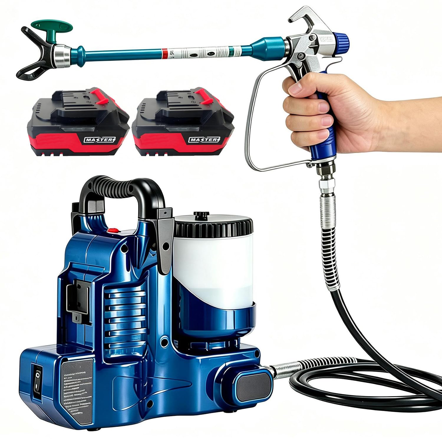 Twostronking Multicolor Portable Paint Sprayer, 750W Cordless Paint Sprayer, 1.2L Paint Sprayer