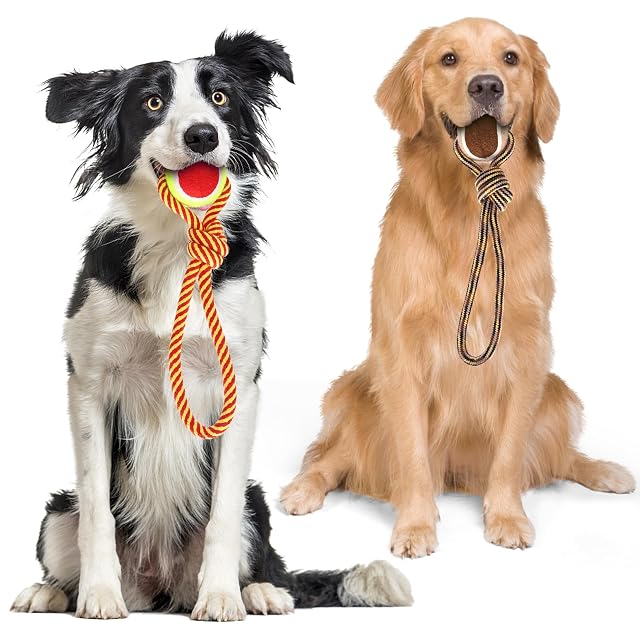 Nobleza - Cuerda de Juguete para Perros 2 Pack, beneficiosa para la Salud Mental del Perro,la Salud Dental…