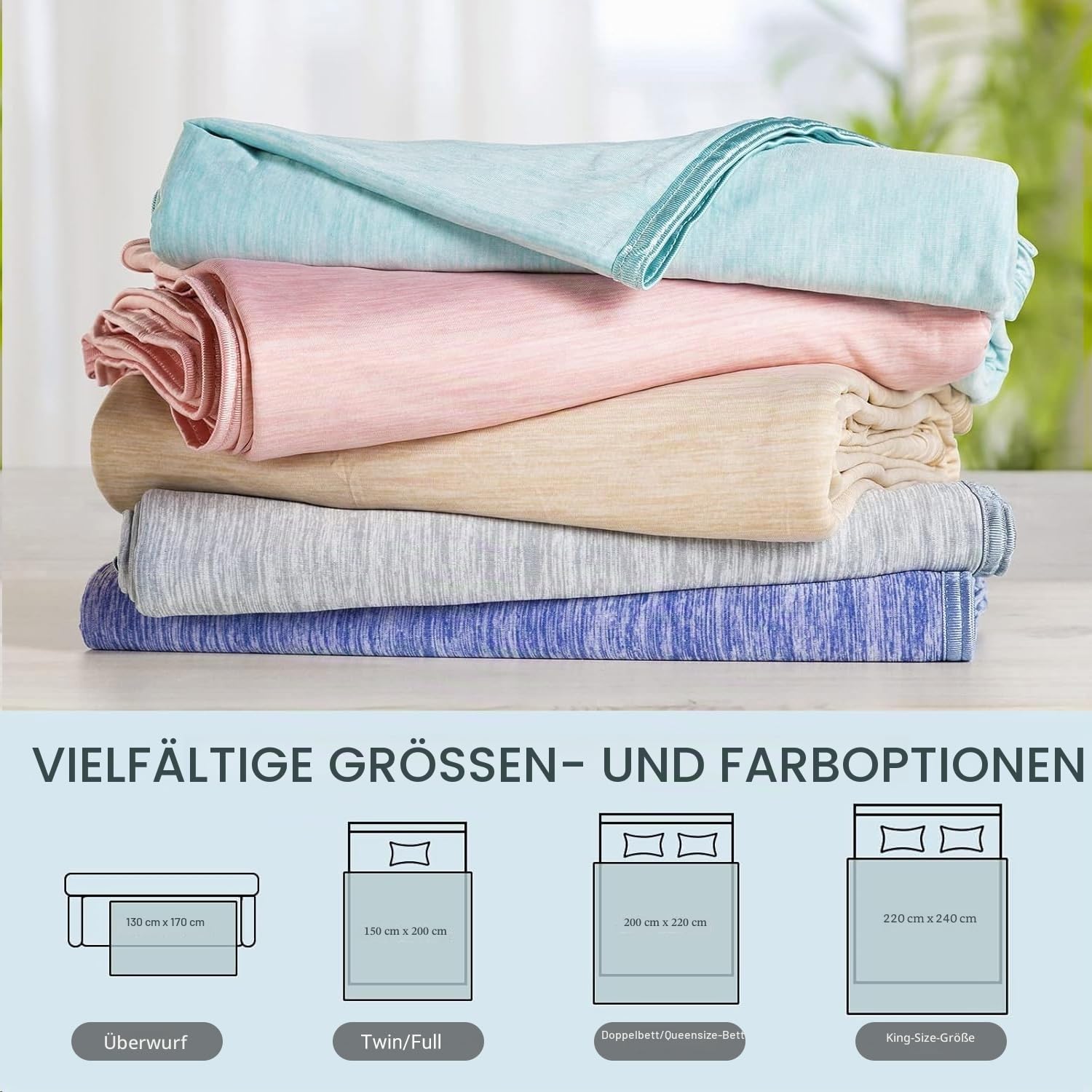 Marchpower Kühldecke, Kühlende Decke mit Arc-Chill 3.0 Q-Max>0,5 Kühlfasern, 2-in-1 Doppelseitige Sommerdecke, Sofortige Kühlwirkung, Wohndecke, Kinderdecke, Sofadecke, Reisedecke - 130 x 170cm Grau