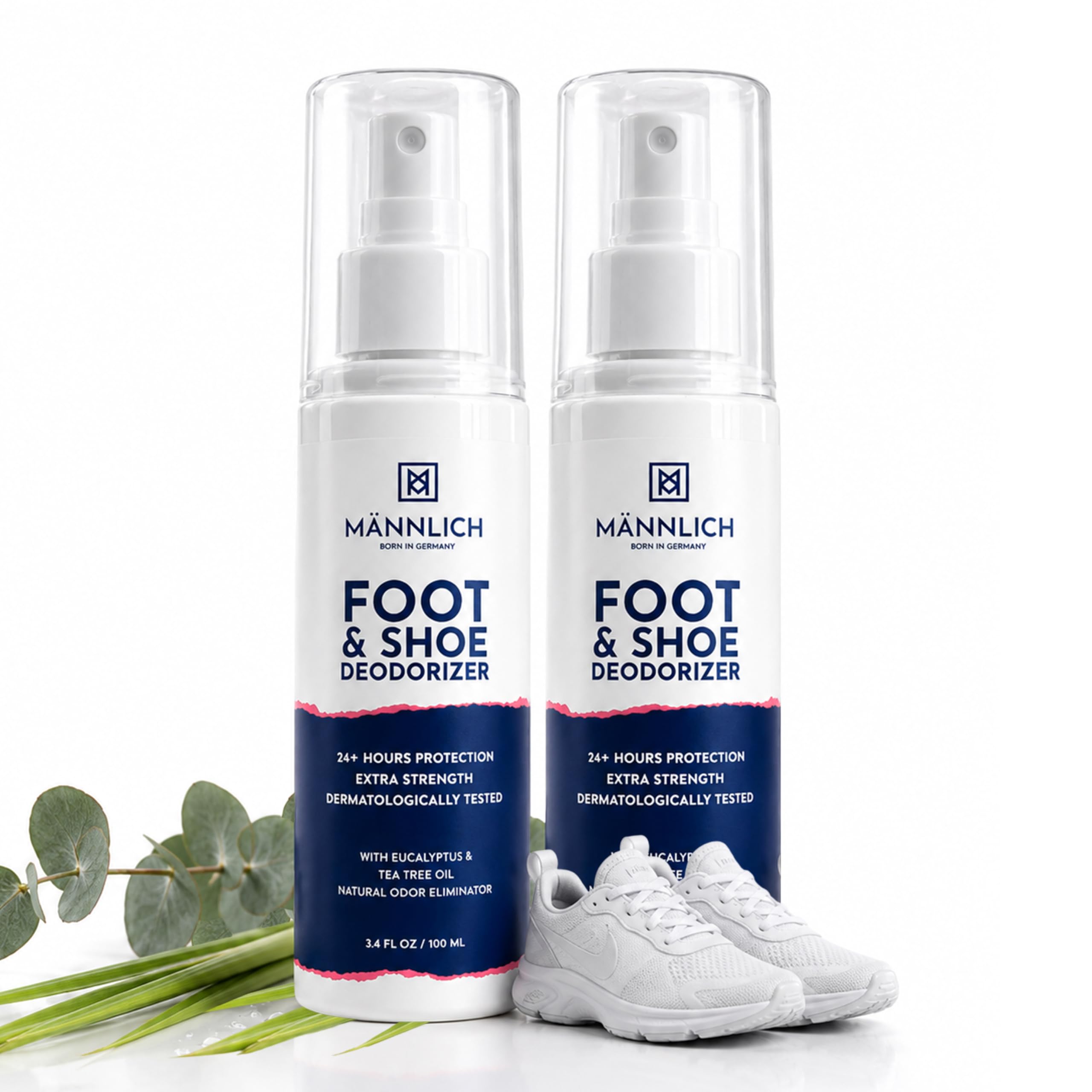 Mannlich Shoe & Foot Deodorizer Spray - Odor & Smell Remover for Shoes & Socks, 600+ Sprays in a Bottle, Skin Soothing, Non Irritating, Organic & Cruelty Free, Revitalizes Tired Feet - 100ml (Pack of 2)-image-3