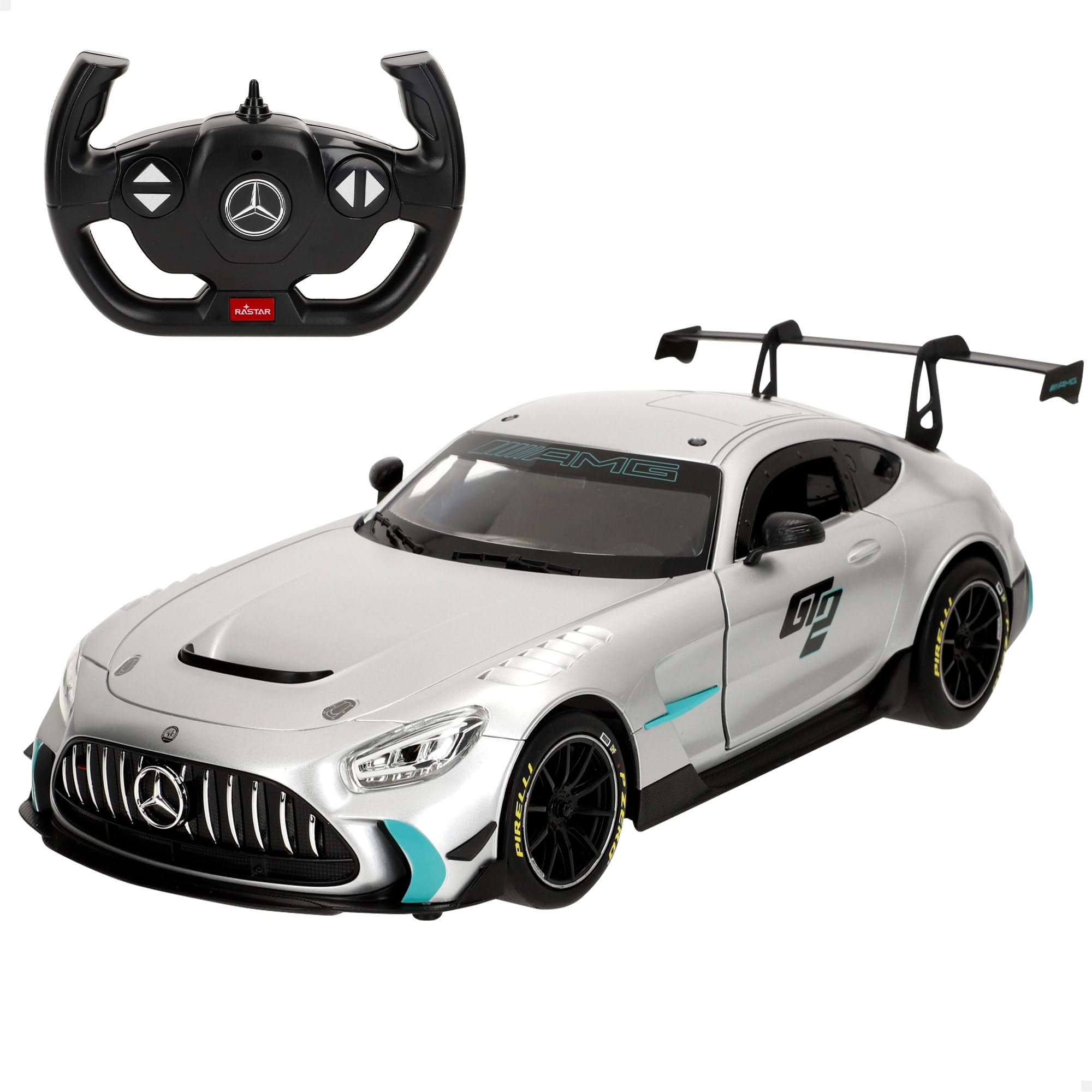 ColorBaby RASTAR Coche RC Mercedes AMG GT2 Escala 1:14 – Réplica Oficial Con Puertas Abatibles, Mando 2.4 GHz – Ideal Para Niños +6 Años Y Coleccionistas