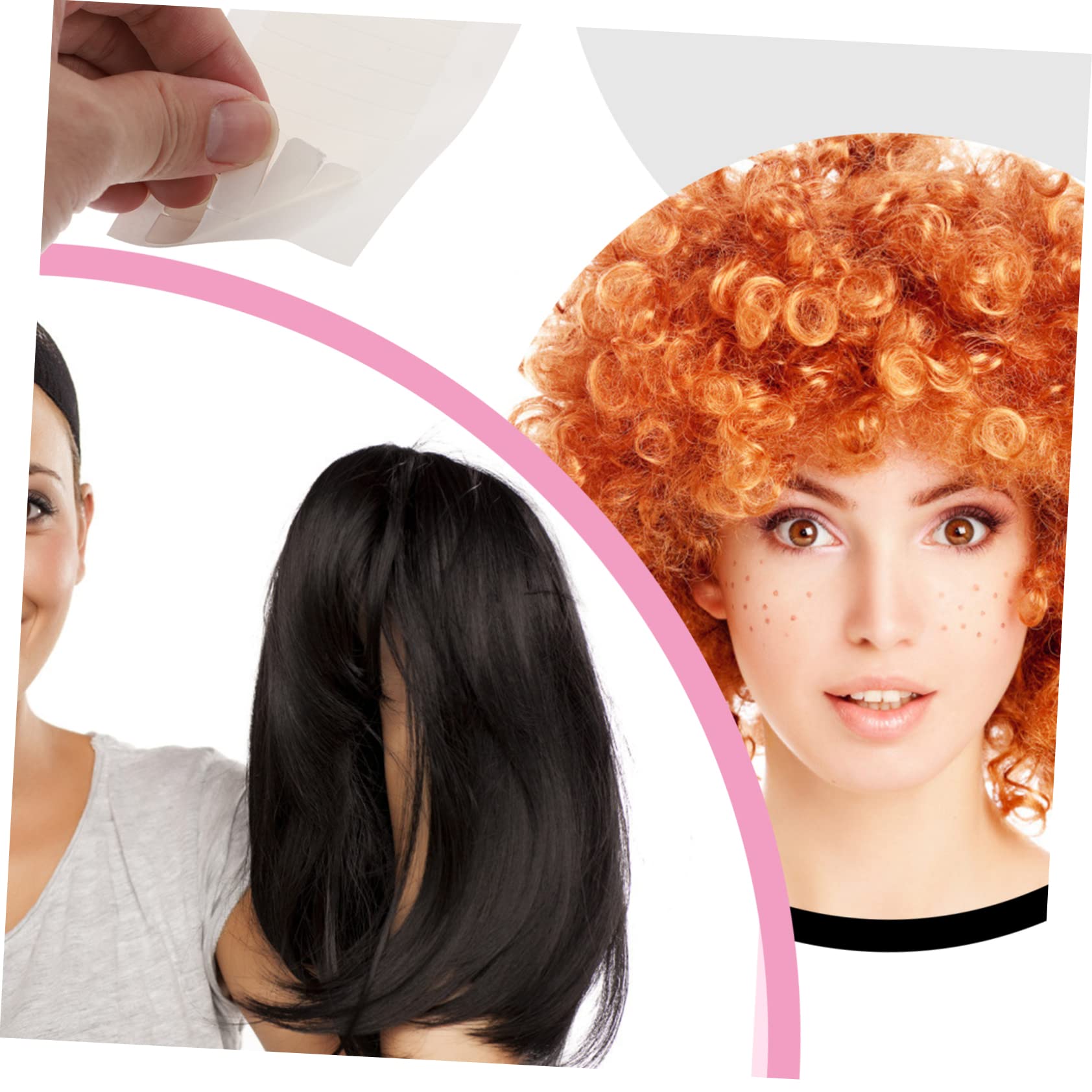 FRCOLOR 25 Fogli nastro biadesivo millechiodi biadesivo double sided tape Doppio nastro adesivo per parrucche frangia accessori strisce adesive per extension di nastro per parrucca