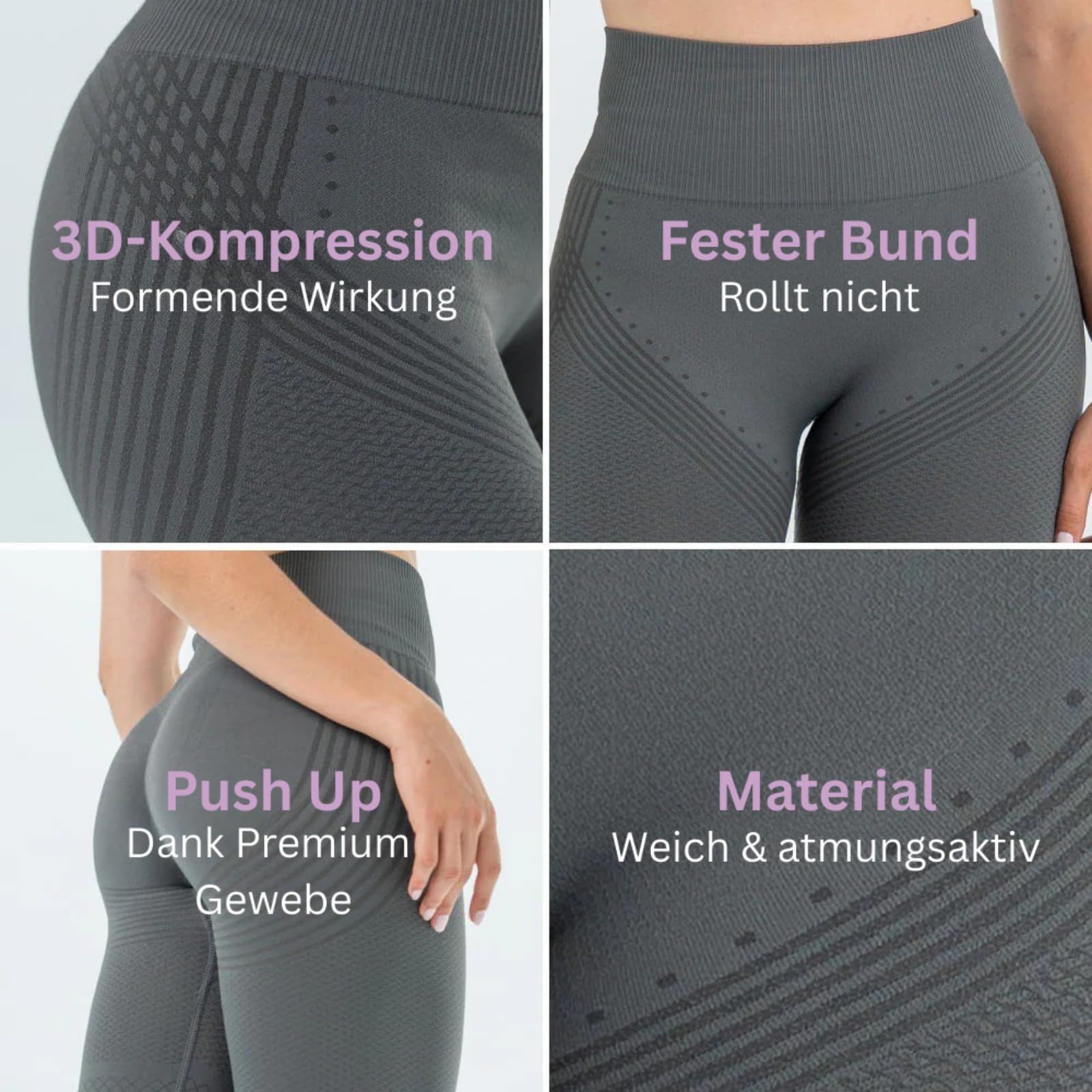 Felira FigurPro Leggins，3D Kompressions-Leggings Damen - Anti-Cellulite, Fördert die Durchblutung，Push Up & Booty Scrunch, Hochtaillierte Sporthose für Yoga und Pilates