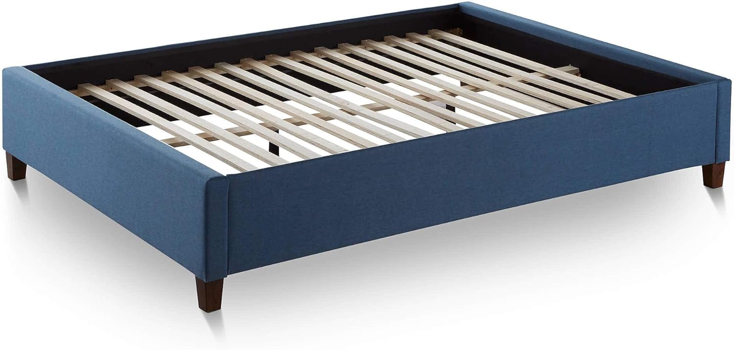 Lucid Upholstered Platform Bed with Slats – Wood Construction – Linen Inspired Fabric – No Box Spring Required – Compatible with Adjustable Bases, Model: LUCKCOUPPL