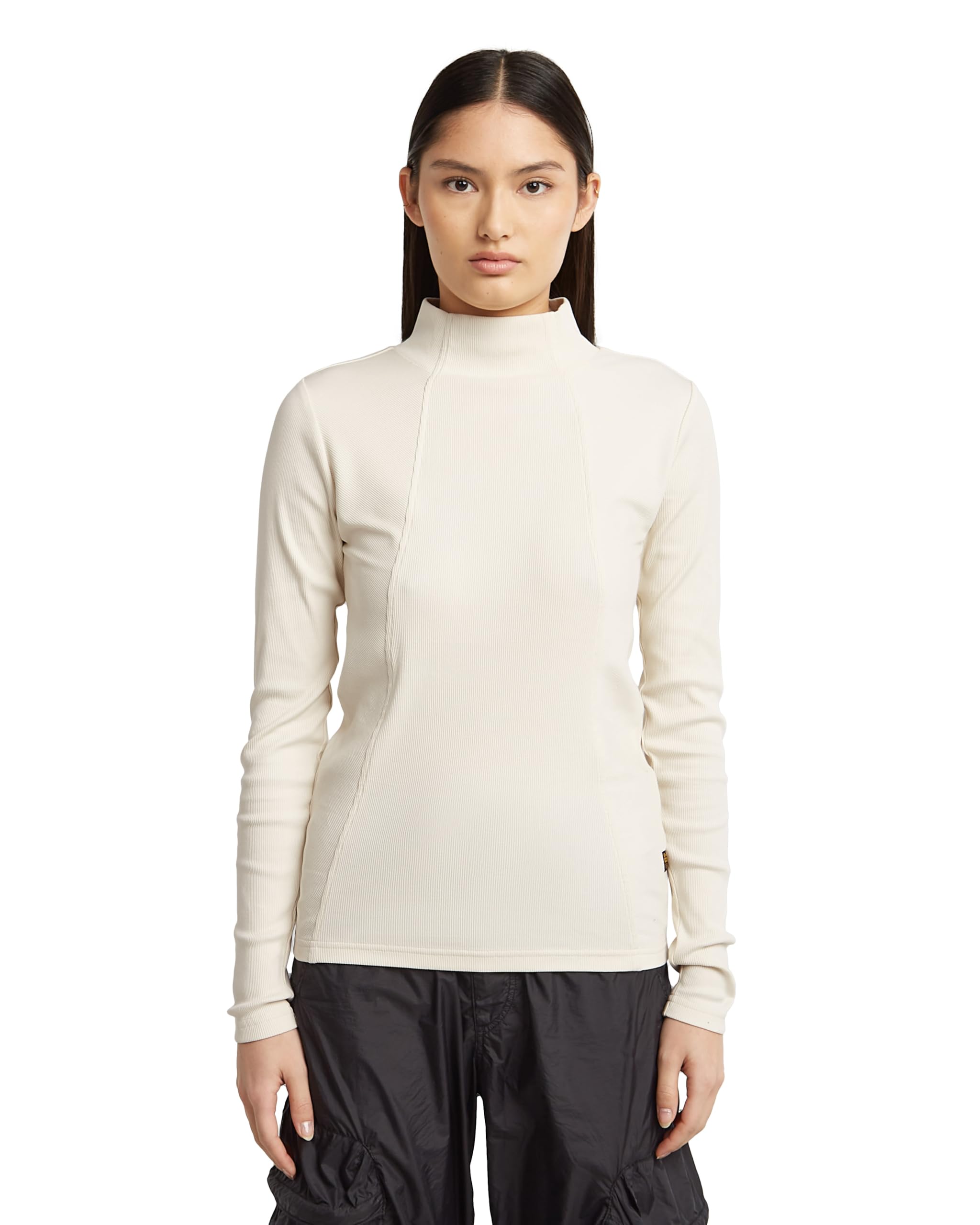 G-STAR Damen A line Slim Rib Mock t ls wmn
