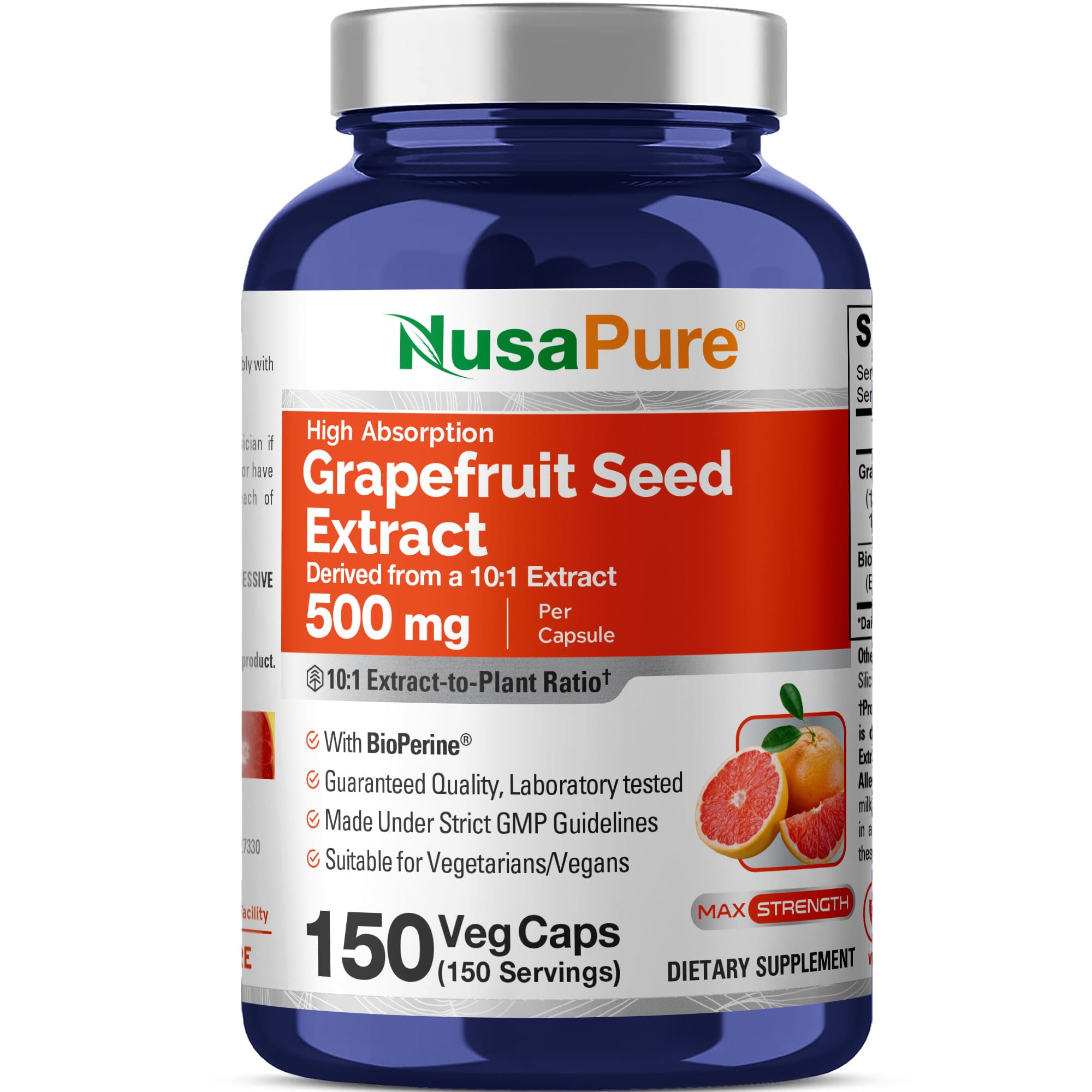 Amazon.com: Grapefruit Seed, Non-GMO, Vegan, 500mg, 150 Veg
