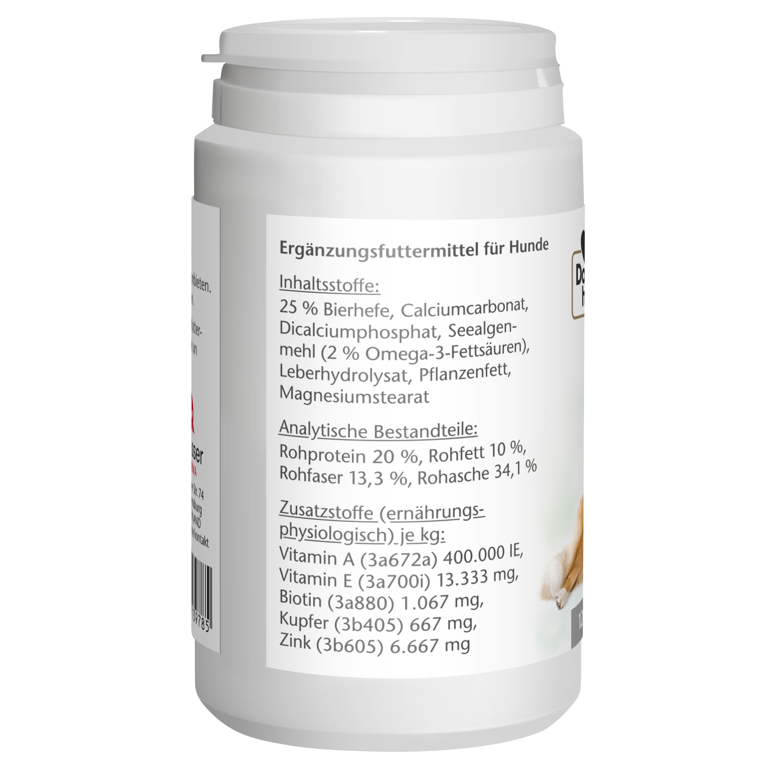 Doppelherz für Tiere Biotin Plus für Hunde - Für Hunde, die Sich in ihrer Haut wohlfühlen - Spurenelemente und Vitamine - 120 Tabletten