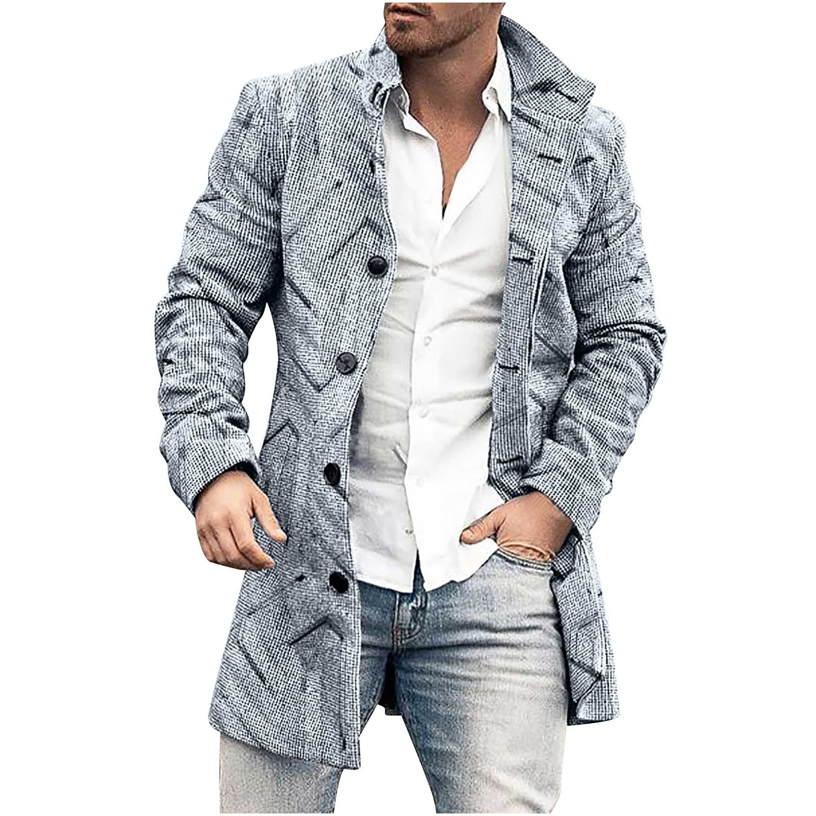 Manteau Homme Mi-long En Laine – Trench Coat Classique, Coupe Slim Fit, Chaud Et Coupe-vent, Pour Automne-hiver, Style Business Ou Décontracté