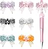 HOMICO Rhinestone Bows Beads for Pens 6pcs Fancy Bow Beads for Beadable Pens Beadable Keychains Colorful Bowknot Beads for DIY Pens Jewelry Keychain Making Suppliers