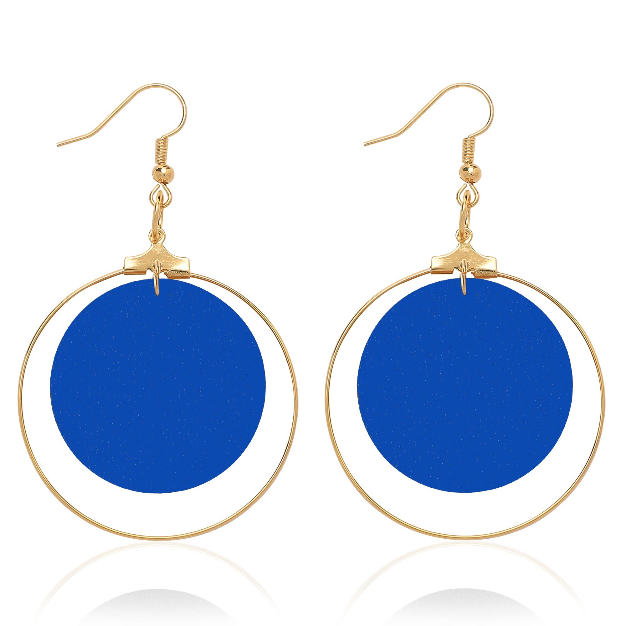 KINIVA Leather Dangle Earrings for Women Trendy, Lightweight Leaf Circle Lightning Earrings Drop, Jewelry Gifts for Women