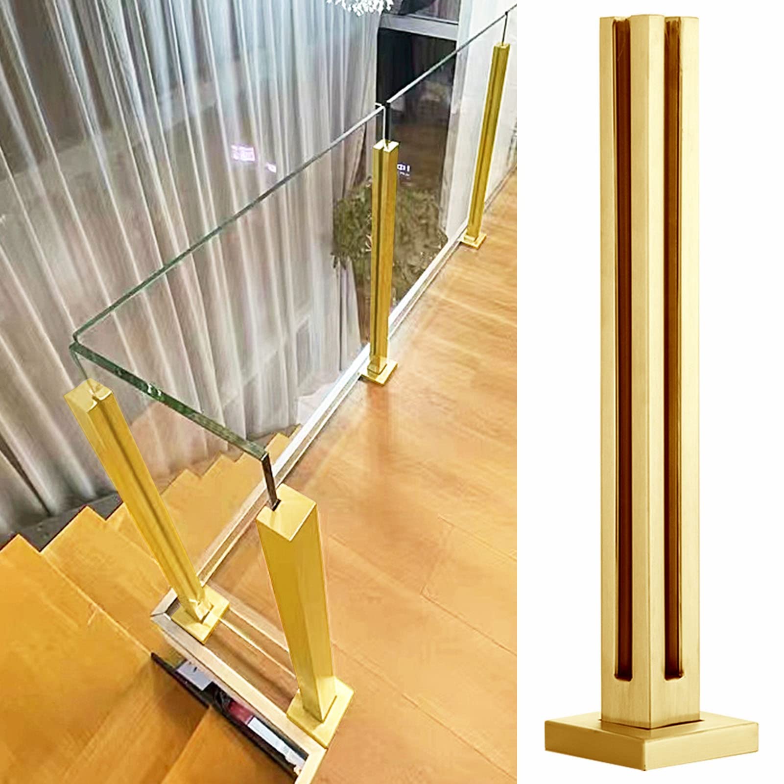 Balaustrada interior de cristal de 90 cm para evitar caídas en escaleras de buhardilla