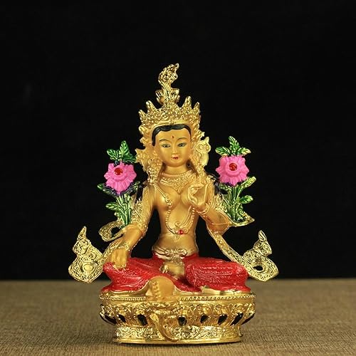 Miniatura 2 de Estatua de Bodhisattva Ocho Mascota Budista Proveedores Cobre Dorado Color Verde Tara Buddha Estatua