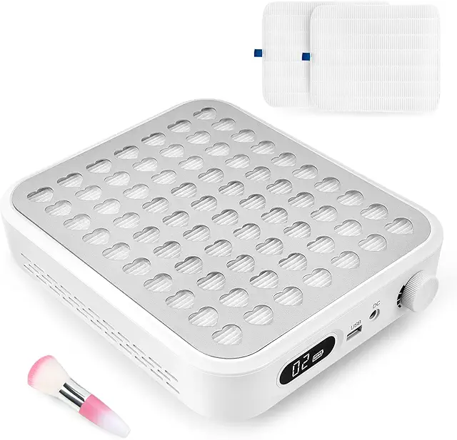 Madenia Rechargeable Nail Dust Collector: 56W Cordless Afzuiging Nagels with Filters