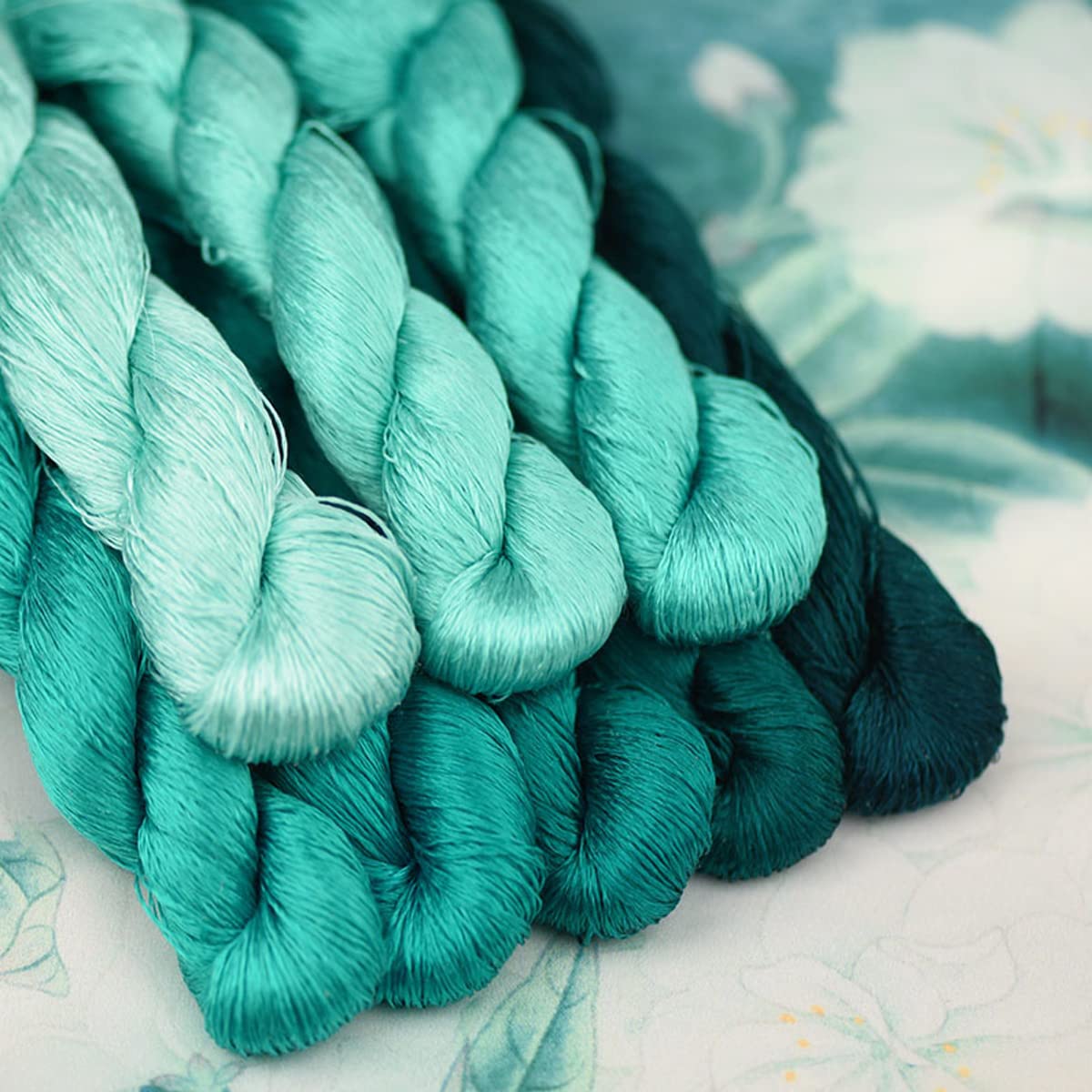 MINGGUXIUYI Natural 100% Silk Thread, Handmade Embroidery Thread, Silk Embroidery Thread 880 Metres, 8 Colors (94) - Image 3