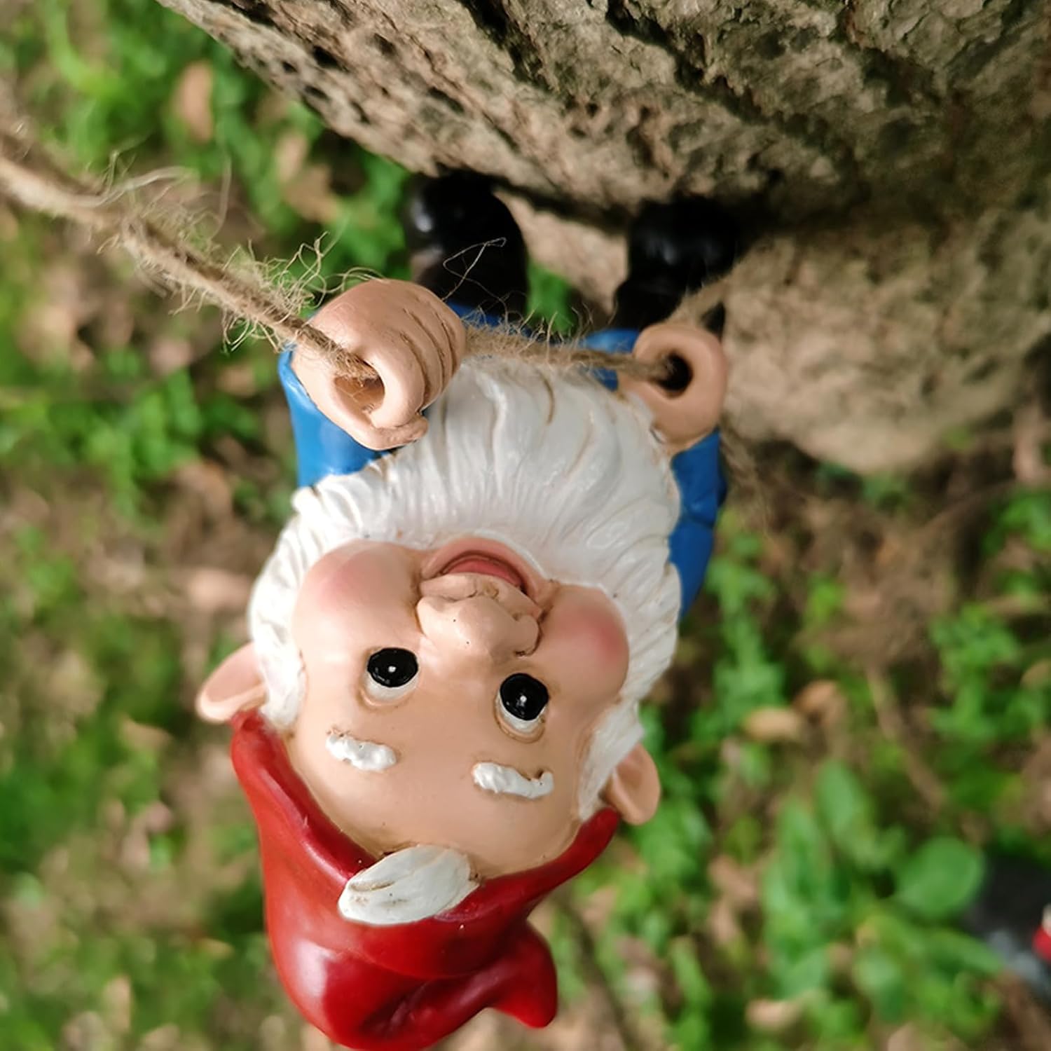 Funny Climbing Gnome Tree Hugger Decor- Garden Sculpture Decoration Elf Out The Door- Yard Ornament Resin Statue Outdoor Decor for Patio Lawn (Fun Dwarfs)