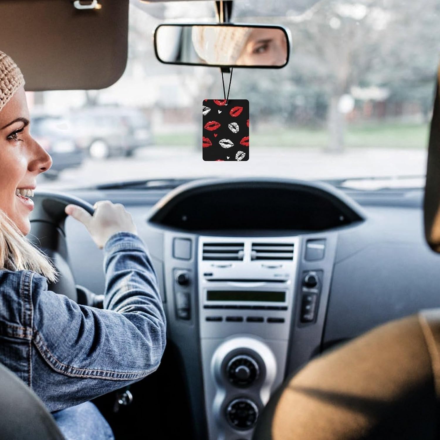 Sexy Lips Car Air Freshener Hanging Aromatherapy Tablets for Car Accessories Square