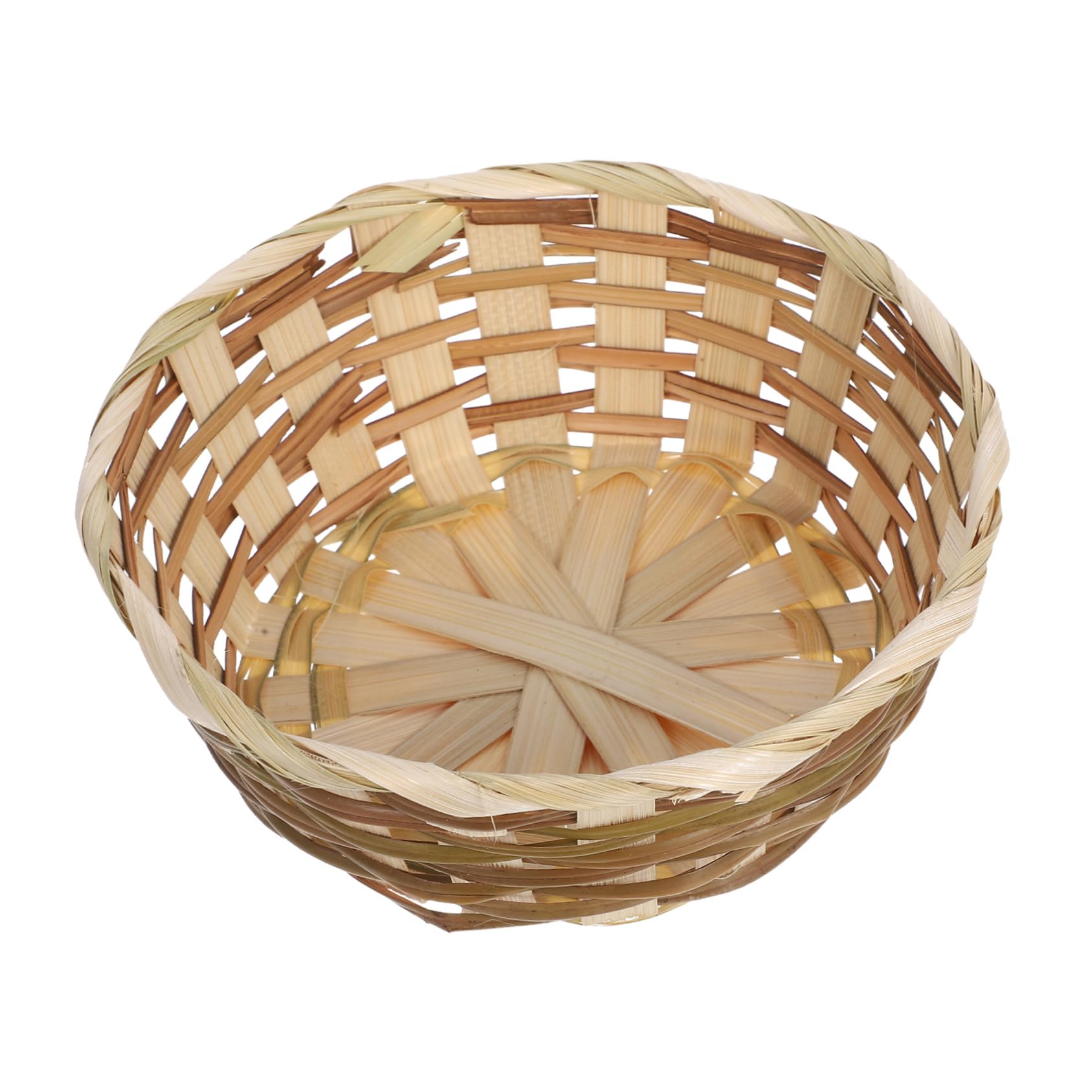 FUNOMOCYA Woven Storage Basket Multi Purpose Vegetable and Fruit Organizer Stylish Bread Serving Tray for Picnic Bakery and Tabletop Display Lightweight Design