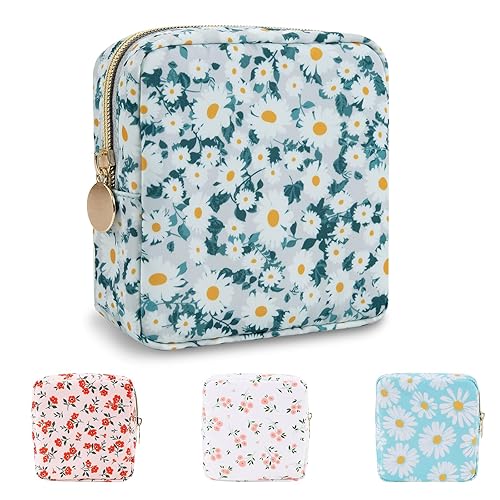 Miniatura 1 de UIXIZQ Bolsa de maquillaje de nailon, bolsa de viaje, bolsa de maquillaje floral, bolsa de tocador, organizador de maquillaje, bolsas con cremallera