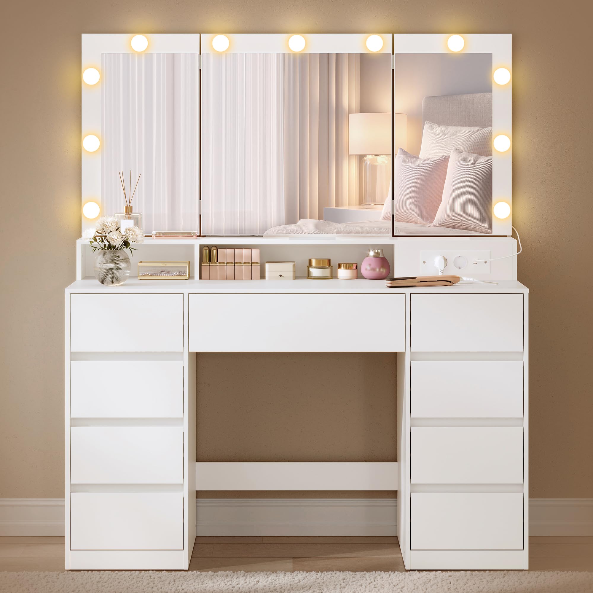 Dimensions of VASAGLE KAILYN Dressing Table RDT146WB01