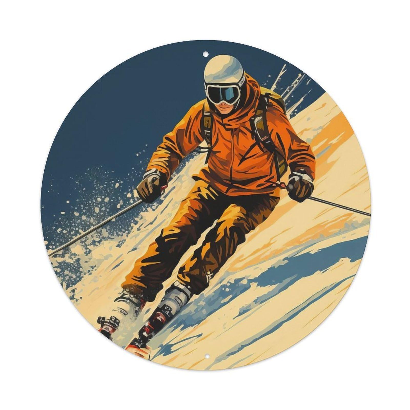 Extreme Sports Orange Journey of Skiing Master Metal Tin Sign