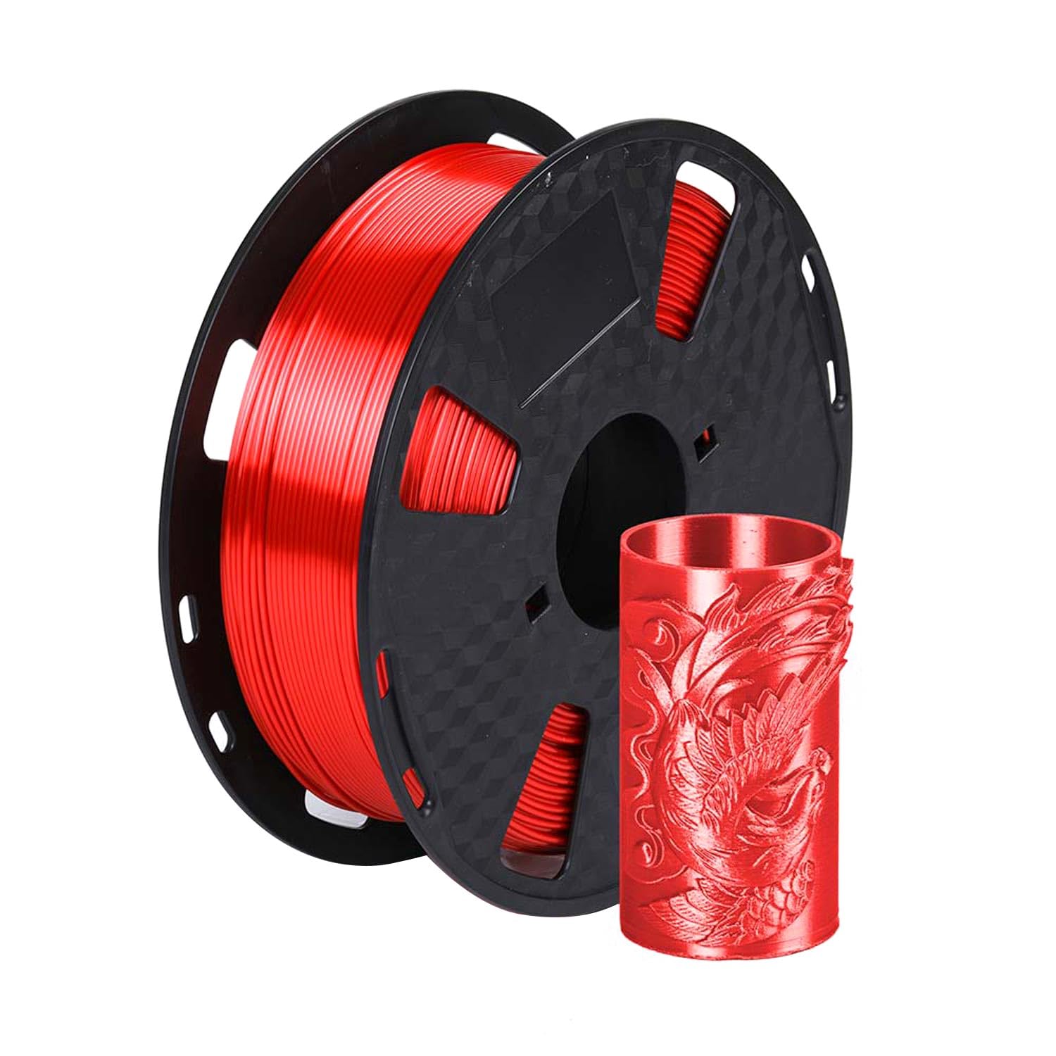 Haiteng Silk PLA Filament Red 1.75 mm 1KG 3D Printer Filament Spool FDM 3D Printing Material Shiny Finish Silky Glossy Metal Metallic Red Silk PLA-picture-20
