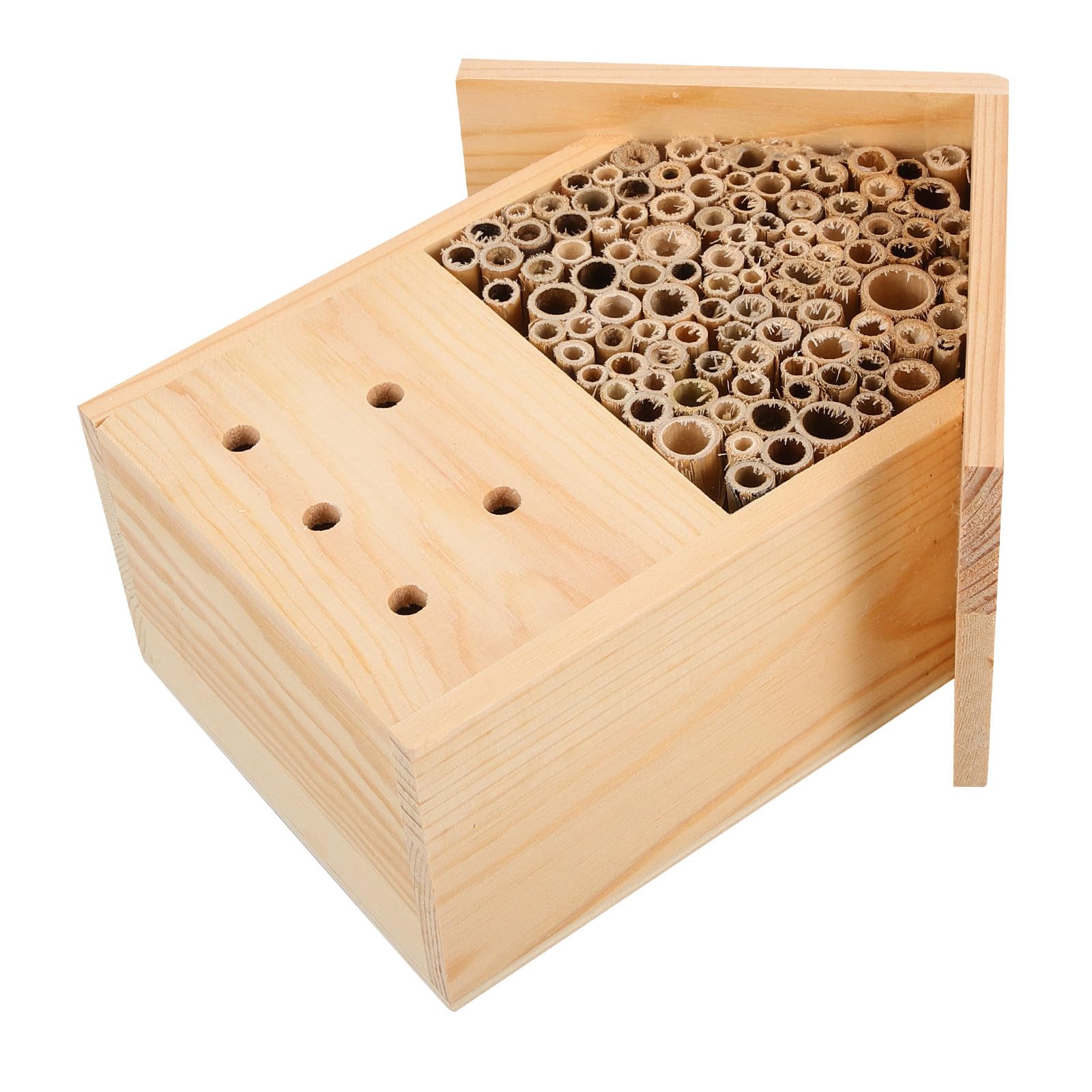 Holz Bienenhaus Hängend 22x6x24,5cm Witterungsbeständig für Garten Bienenstock Nisthilfe Lebensraum für Wildbienen und Bestäuber