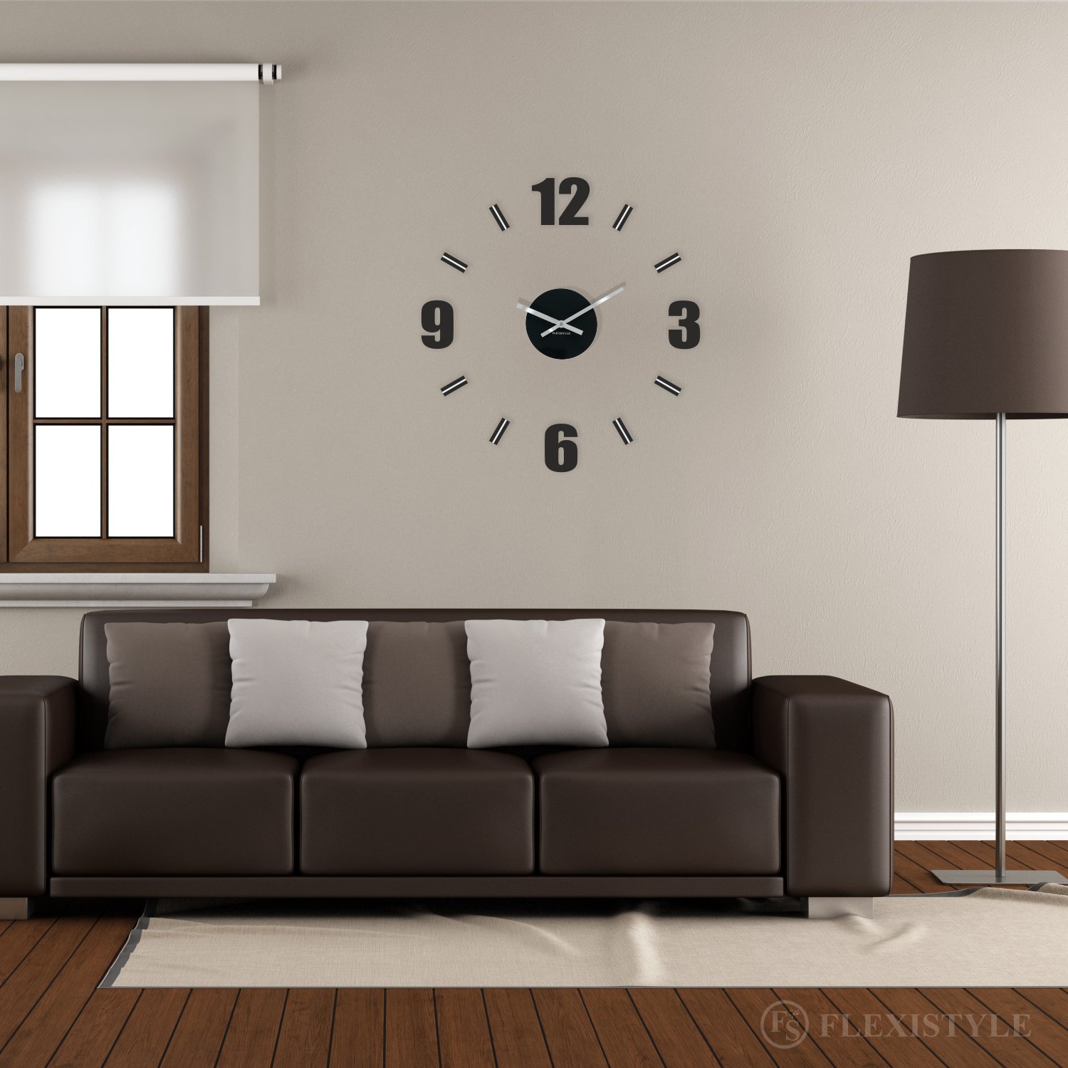 Nowoczesny zegar ścienny DIY Magico duży 50 cm, stylowy, do salonu, sypialni