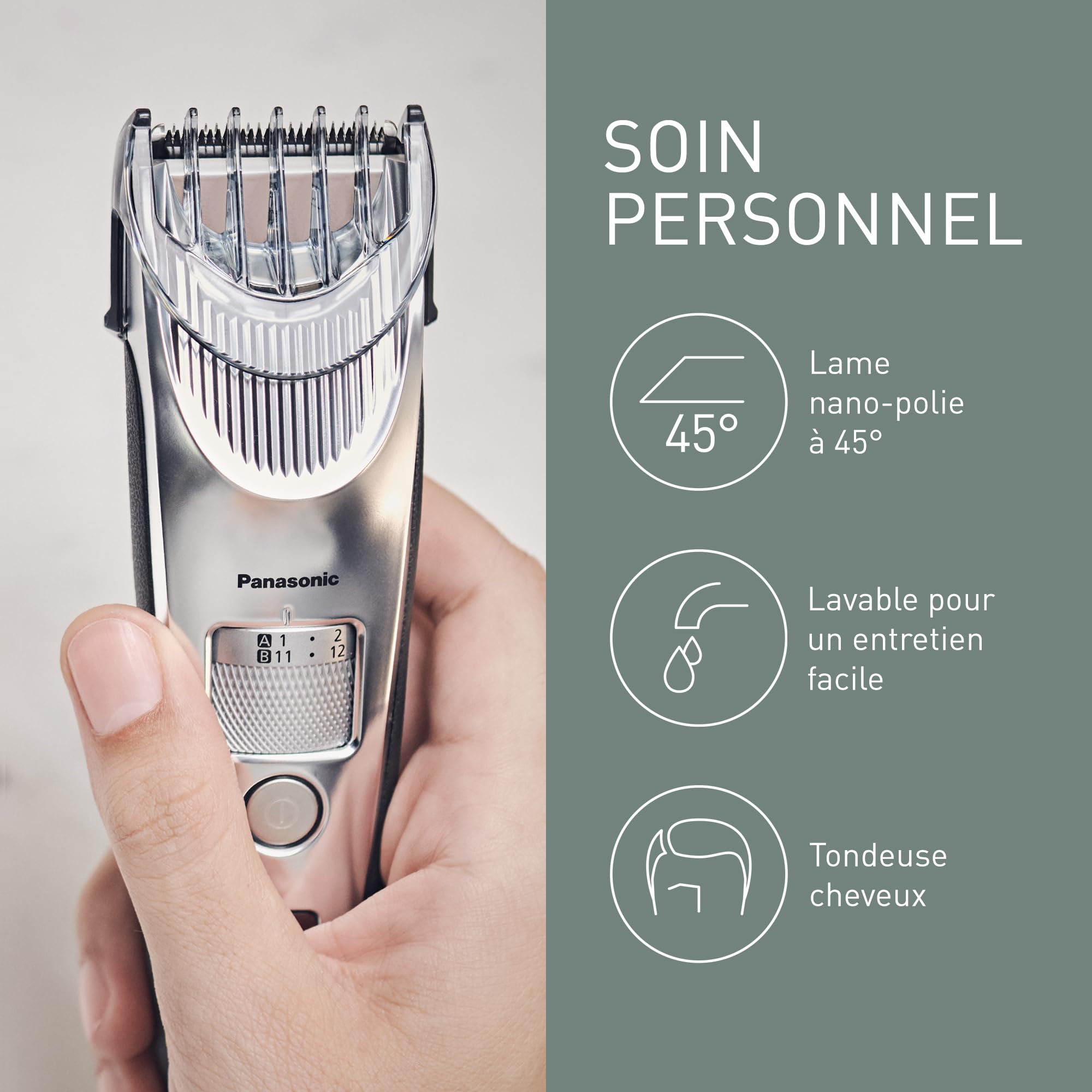 Panasonic WER9521Y1361 Lame de Rechange pour Tondeuse à Cheveux ER-SC60 et ER-SC40, Acier Inoxydable Japonais, Tondeuses à Cheveux