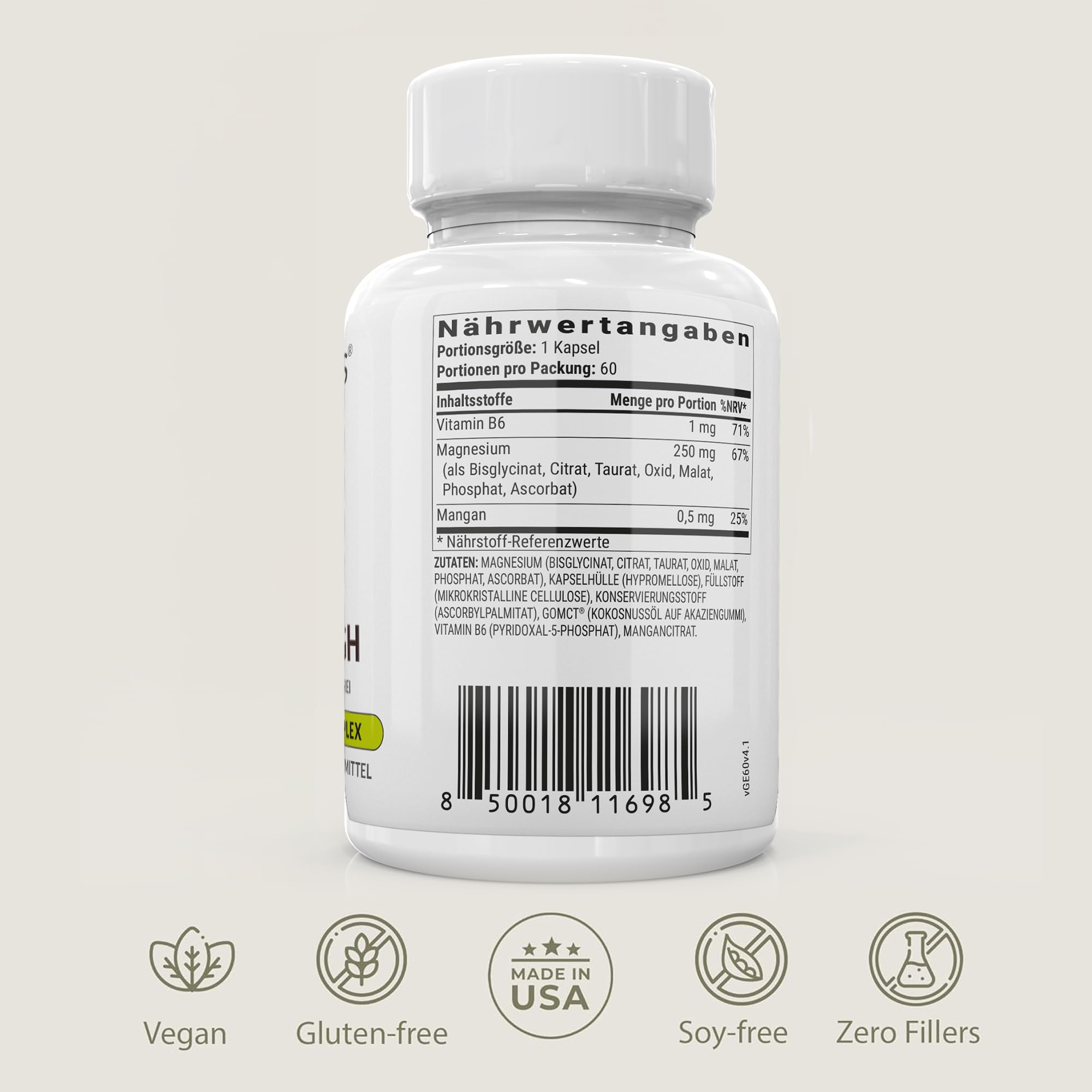 BiOptimizers Magnesium Breakthrough 4.0, 7-in-1-Komplex | 60 Kapsel