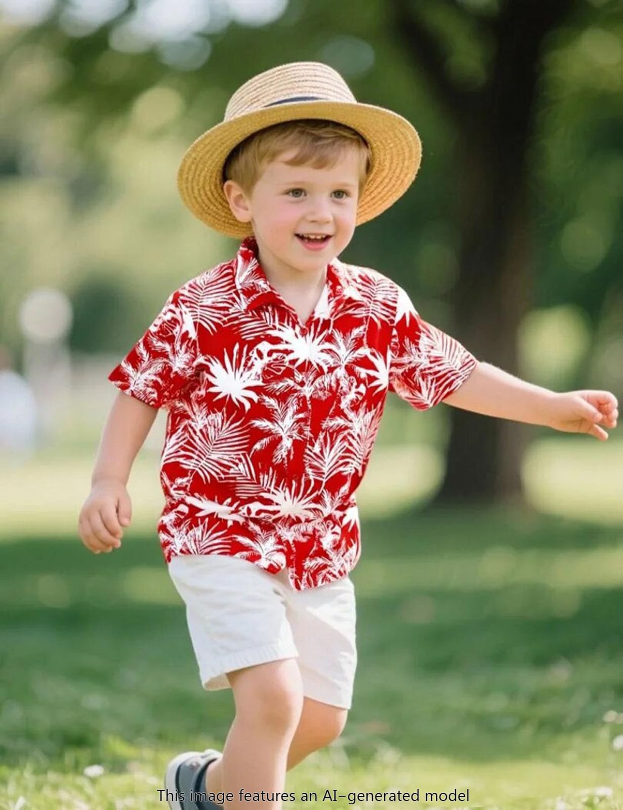 Chemise Hawaïenne pour Enfants Garçons, Chemise Manches Courtes, XSmall-Large, 5-12 Ans
