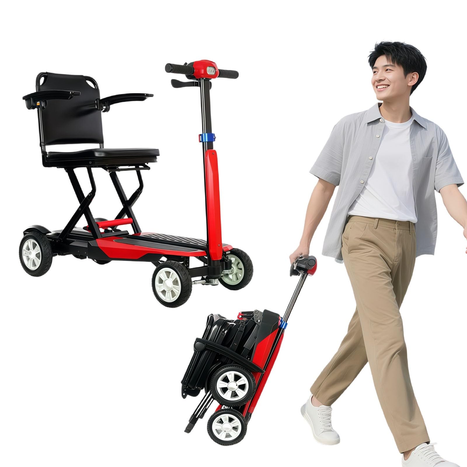 Scooter De Mobilité pour Adultes, Moteur sans Balais De 180 W avec Une Capacité De Charge Jusqu'à 120 Kg, Frein À Main Électromagnétique Intelligent, Idéal pour Les Personnes Âgées