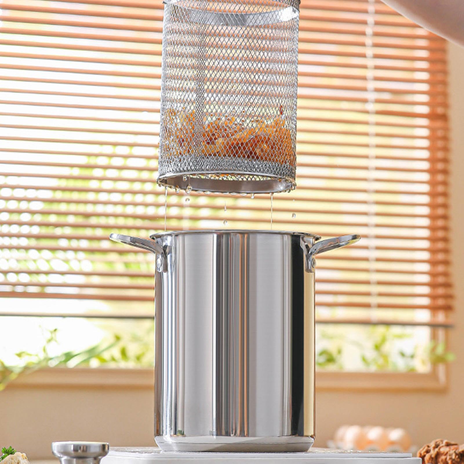 Pentola Pasta in Acciaio Inossidabile Friggitrice Da 4 L | Casseruola Domestica Con Coperchio per Cuochi Chef Preparazione Pasti Feste Formali Appartamenti Ristorante