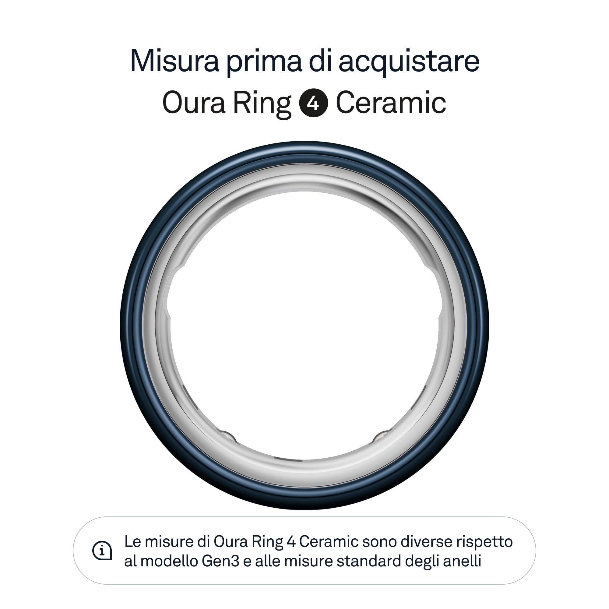 Oura Ring 4 Ceramic MIdnight - Misura 10 - Misura Oura Ring prima dell’acquisto