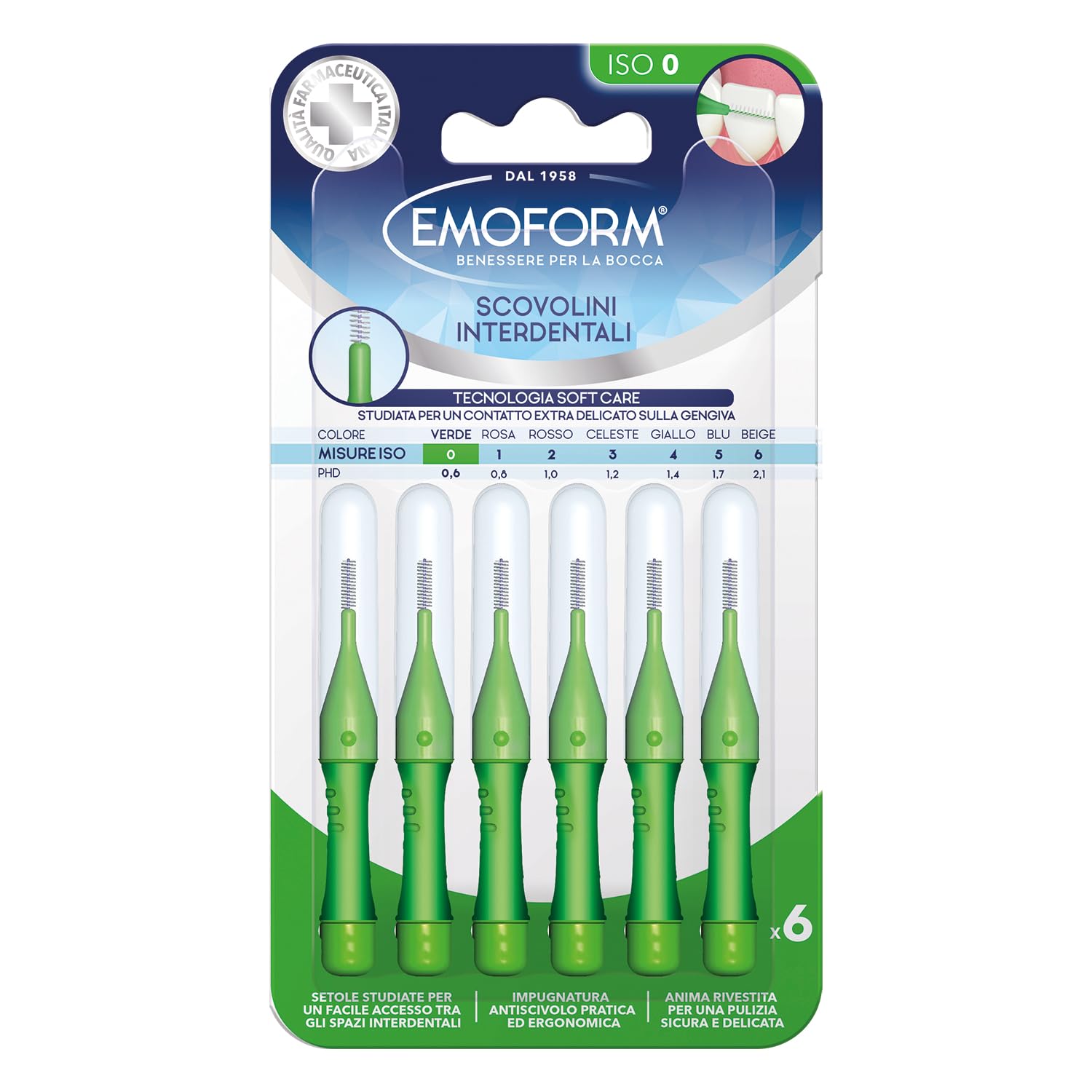 Polifarma Benessere Emoform Scov.Iso 0 Verde 6pz