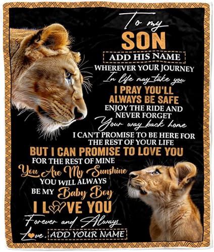 Miniatura 18 de Manta Personalizada Para Mi Hijo Regalos de Mamá Papá Madre Dondequiera que Esté Tu Viaje en la Vida Elefante Hijo Regalos de Cumpleaños Graduación