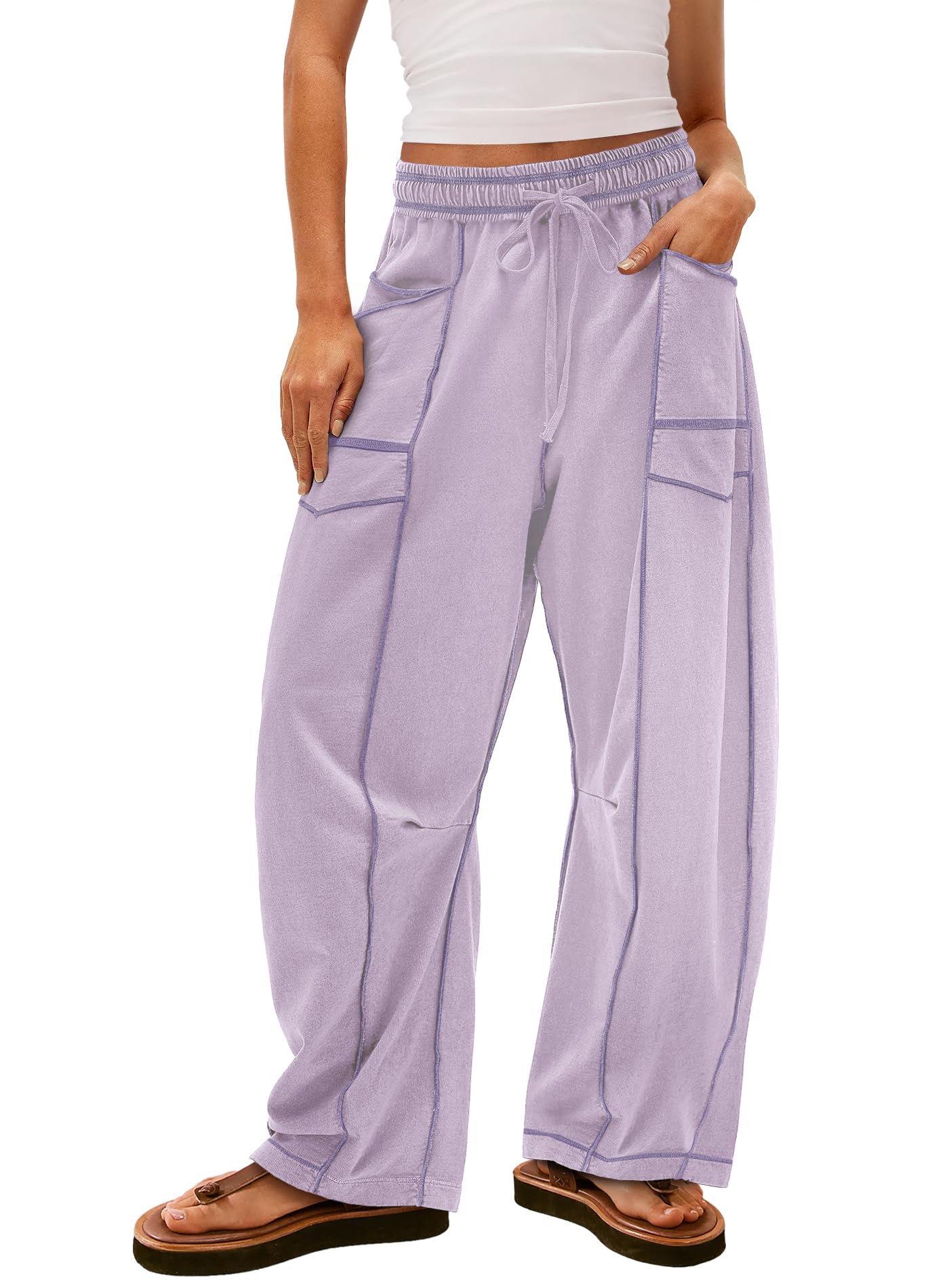 Amazon.com: Yanekop Women's Baggy Wide Leg Palazzo Pants