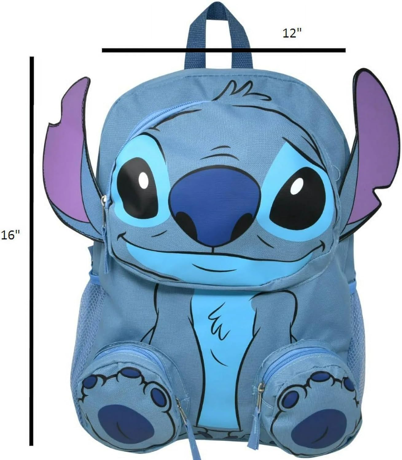 Disney Stitch Front Body 16" Backpack with 3 Zipper Pockets - Image 2