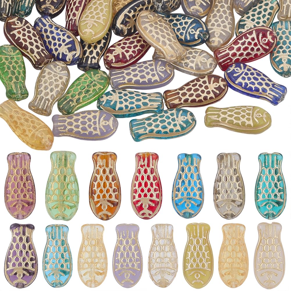 Perles en verre de 16mm poisson SUNNYCLUE pour fabrication de collier et boucle d'oreille