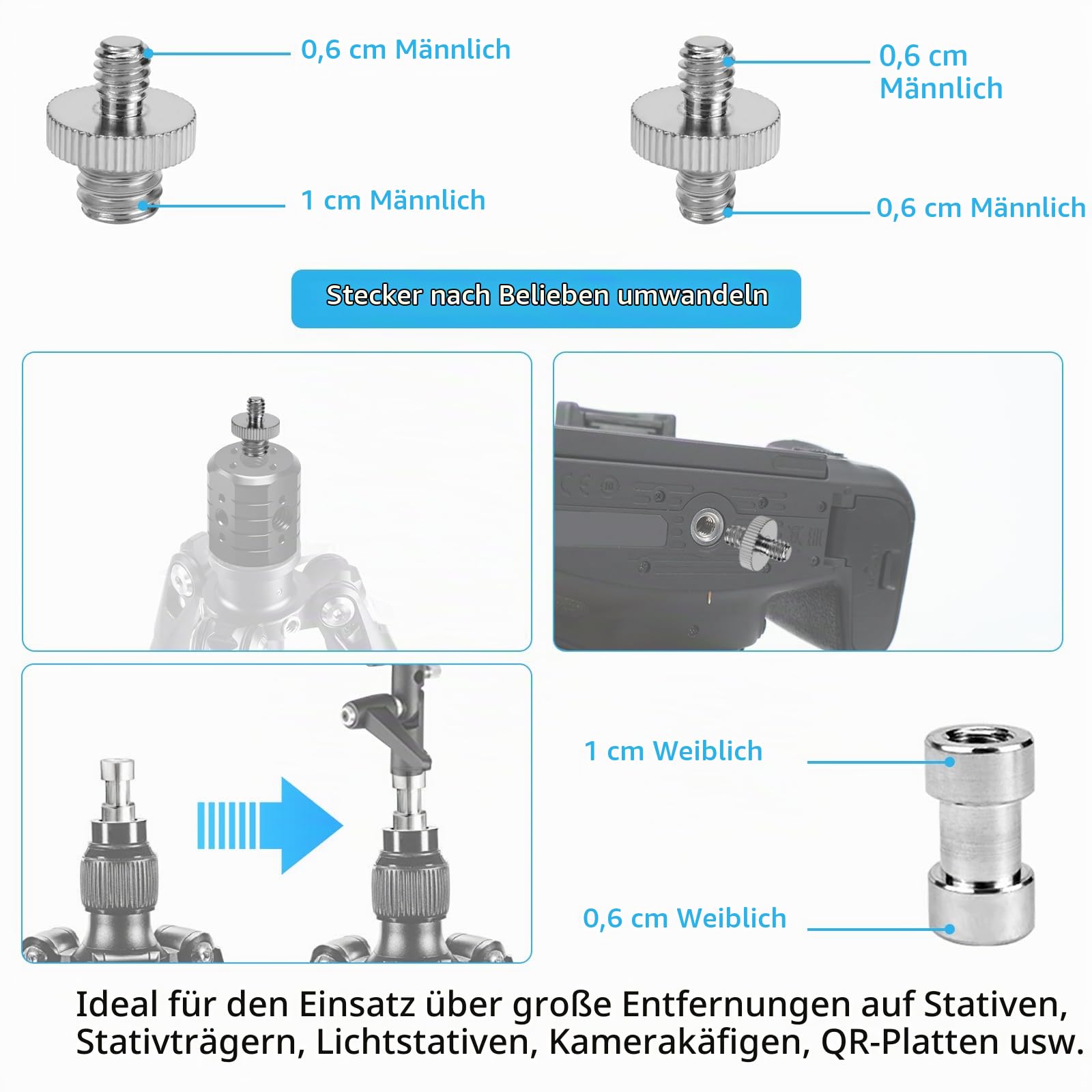 21 stück Gewinde Schraube 1/4 Zoll Zu 3/8 Schraube... – Grandado