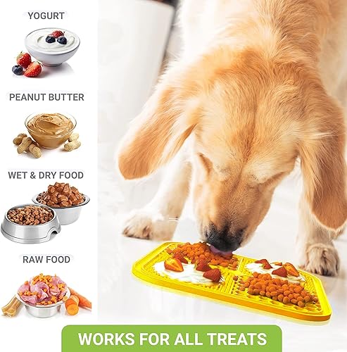 Miniatura 14 de Tapete para lamer perros, tapete para lamer perros con ventosas para la ansiedad, tapete para lamer perros con mantequilla de maní, alimentador