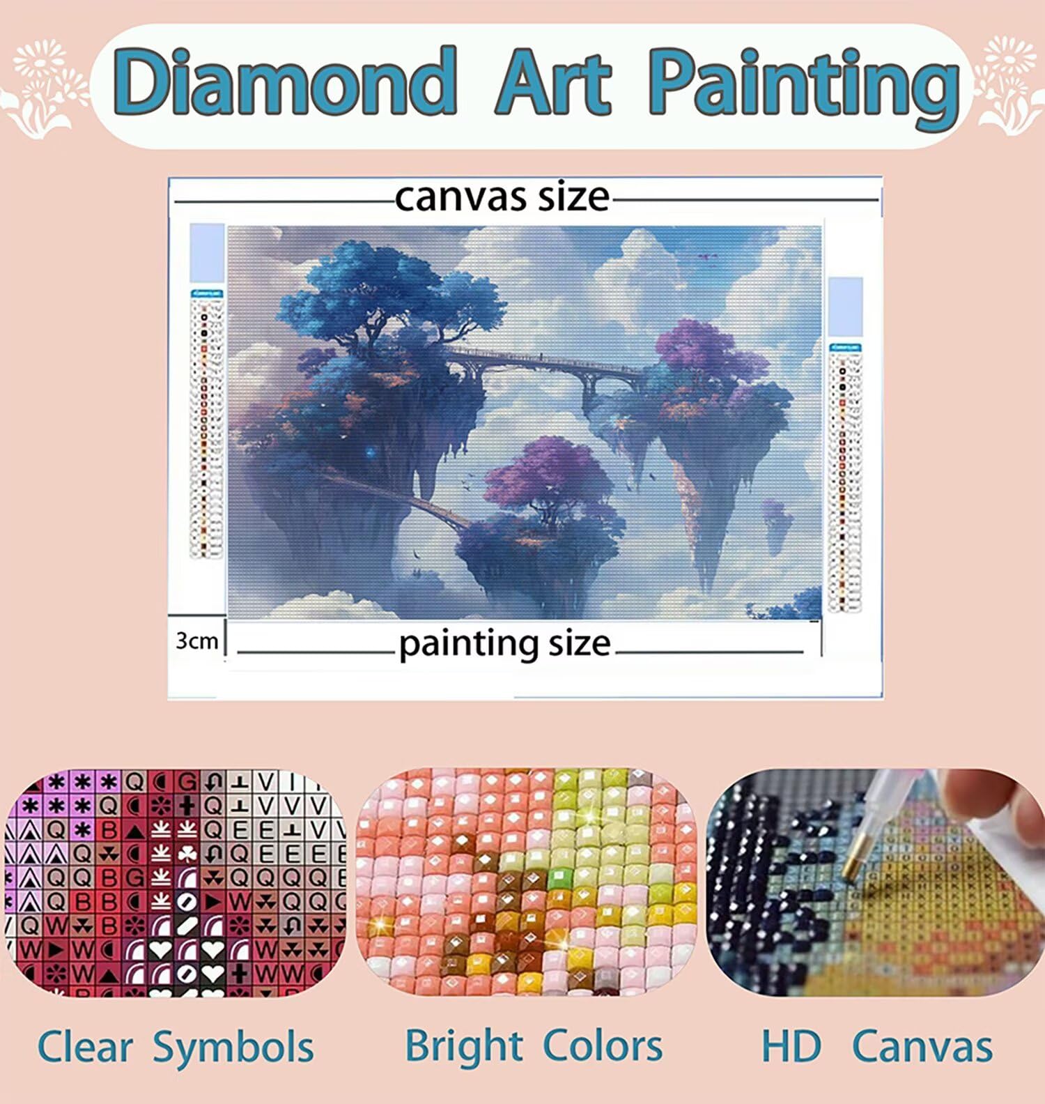 Abstrakcyjny obraz diamentowy kompletny zestaw, DIY górskie malowanie diamentowe duże 140 x 100 cm, 5D diamenty Crystal Art Haft krzyżykowy Zestaw artystyczny, DIY obrazy diamentowe malowanie wystrój