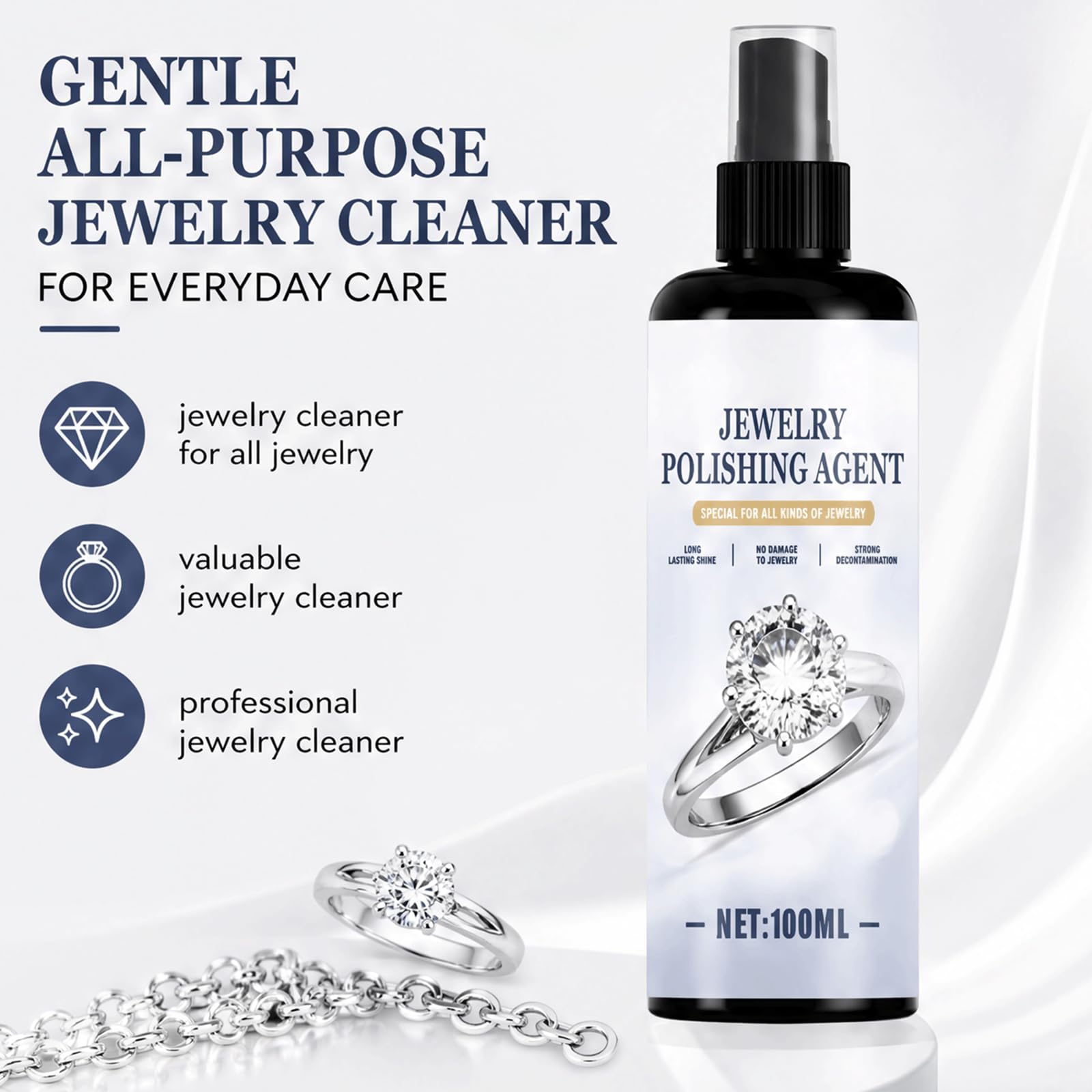 Jewelry Polish & Shine Spray - Sanfte Schmuckpflege, schnell wirkender Glanzrestaurator und Klarheit, stellt strahlend & Klarheit wieder her, Jewelrys Protective Finish Spray, (5PCS)