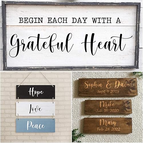 Miniatura 4 de Plantillas de letras para pintar sobre madera, paquete de 46 plantillas grandes del alfabeto con números y letreros, plantillas de letras y números