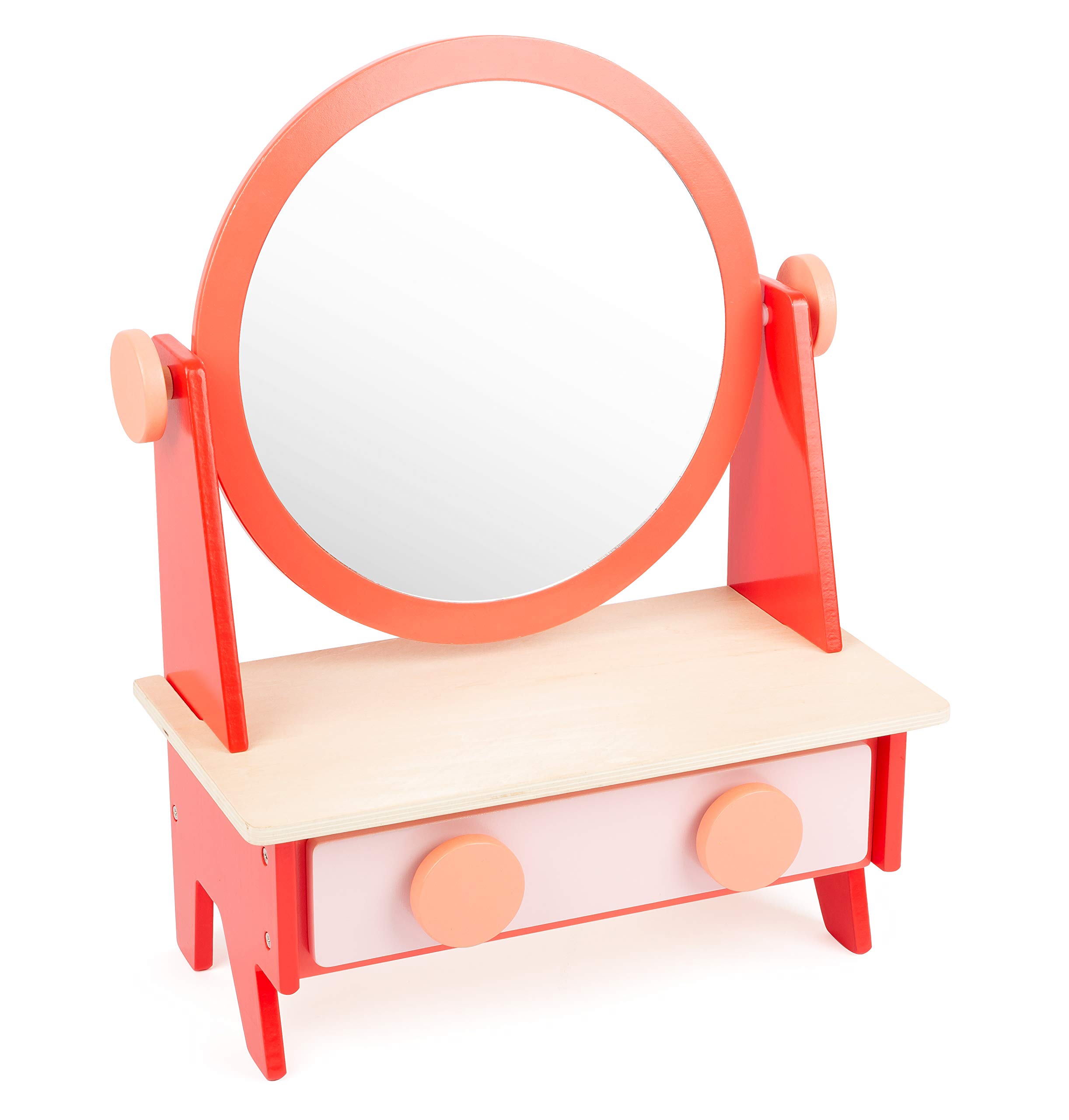 Small Foot 11409 Retro Make-Up Table with Mirror, Made of Wood, with Drawer and 5 Make-Up and Hair Styling Utensils - Image 3