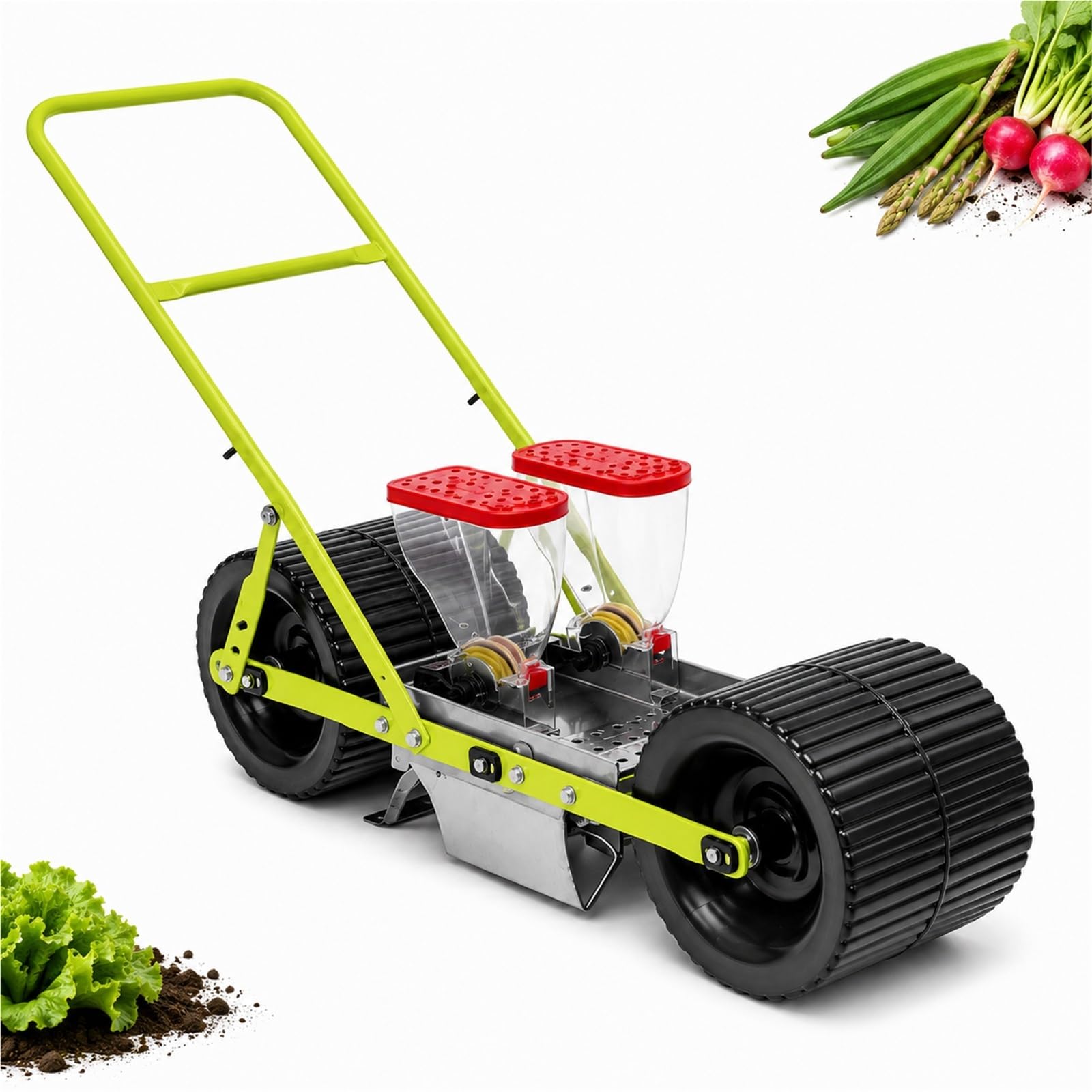 Sembradora de maíz y Soja, sembradora Manual | Sembradora de jardín manual portátil for plantación de precisión en terrazas y laderas.(2line)
