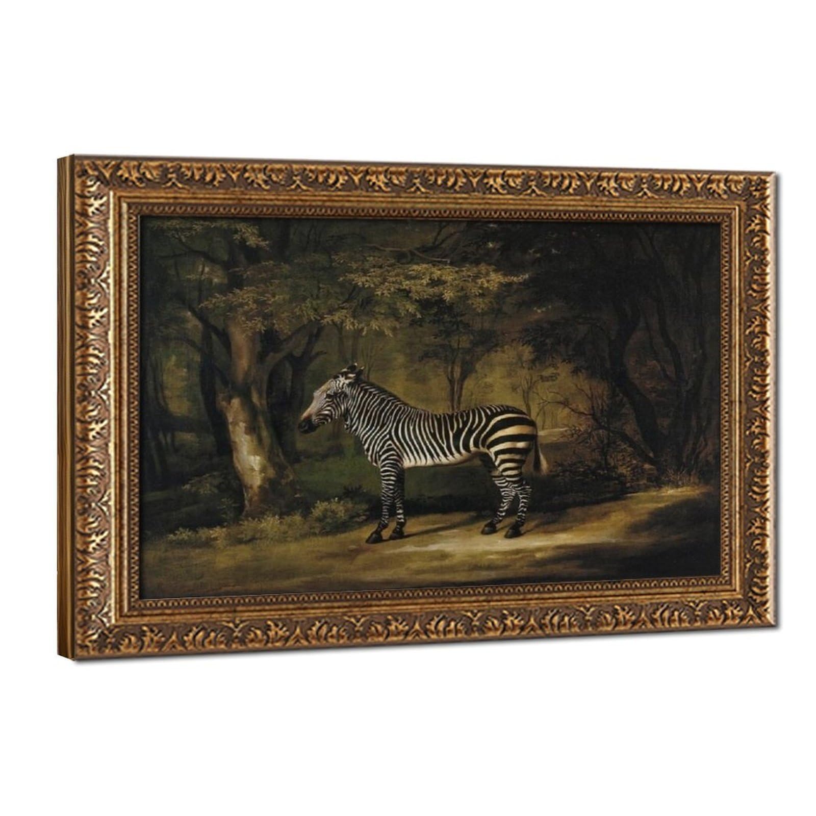 WCYB Zebra by George Stubbs Posters Prints Canvas Deco Paintings Wall Art Hangable Frame 24" L X 36" W